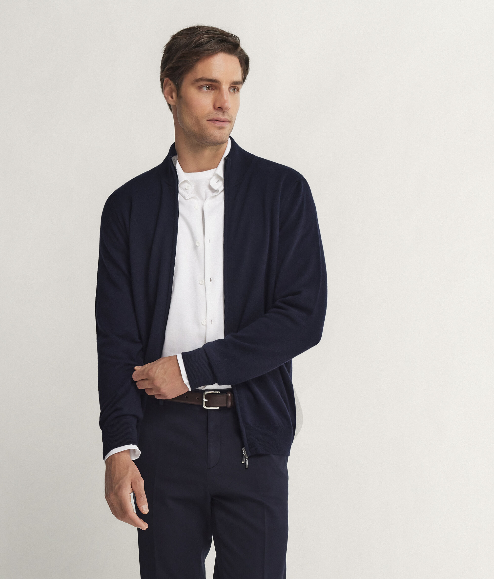 Ultrasoft cashmere full zip sweater