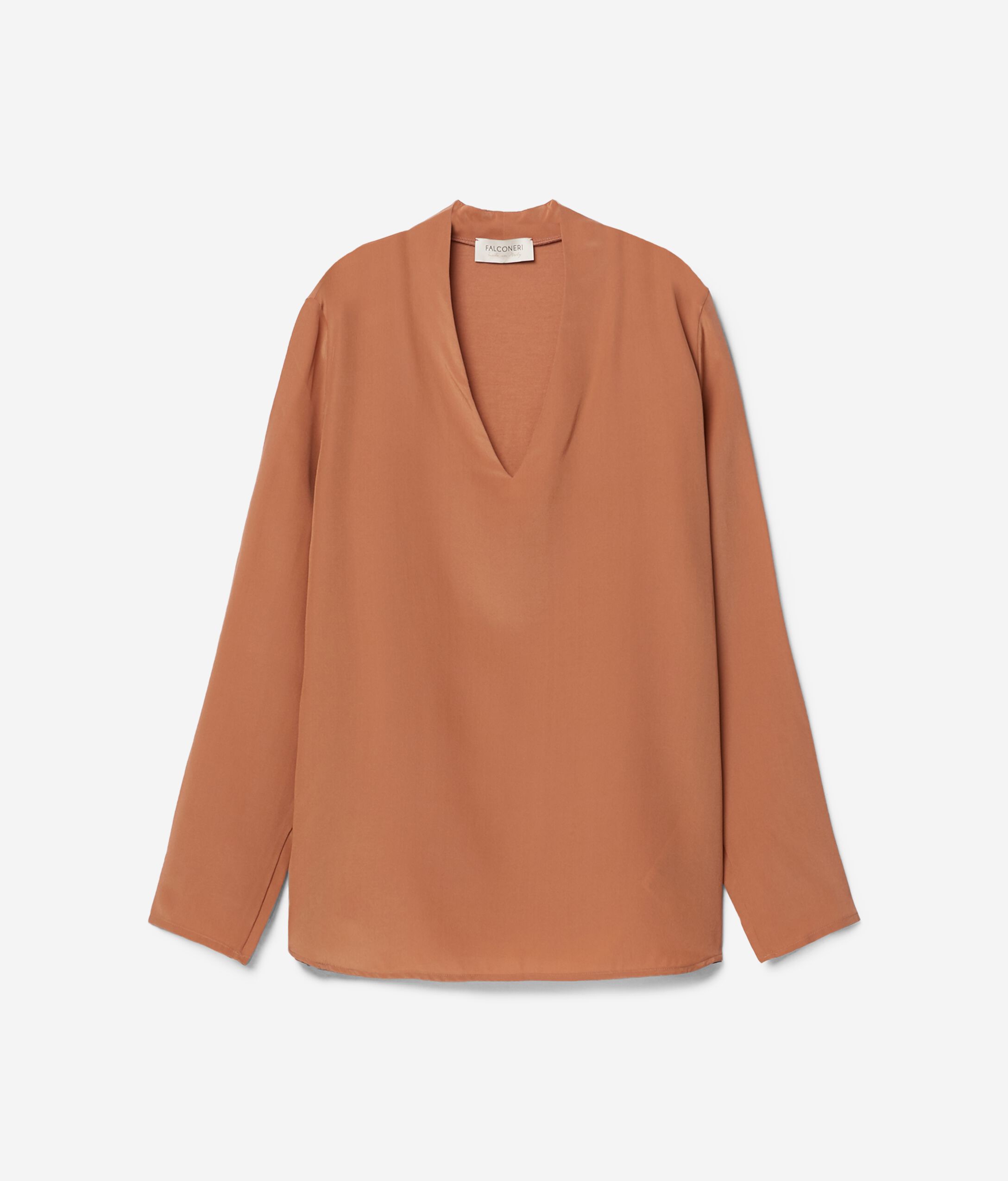 Blusa Scollo V Crepe de Chine