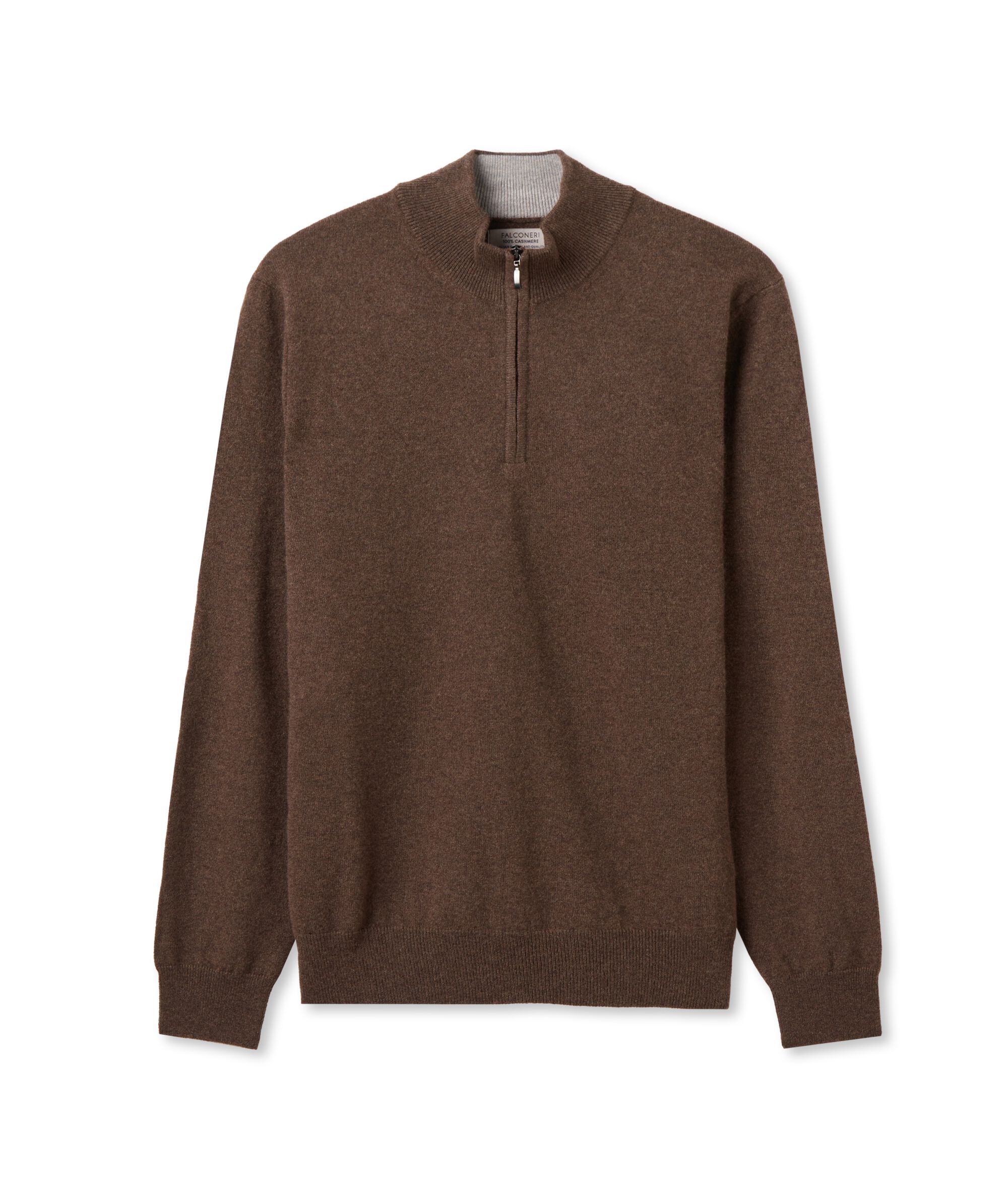 Maglia Collo Alto Mezza Zip in Cashmere Ultrasoft