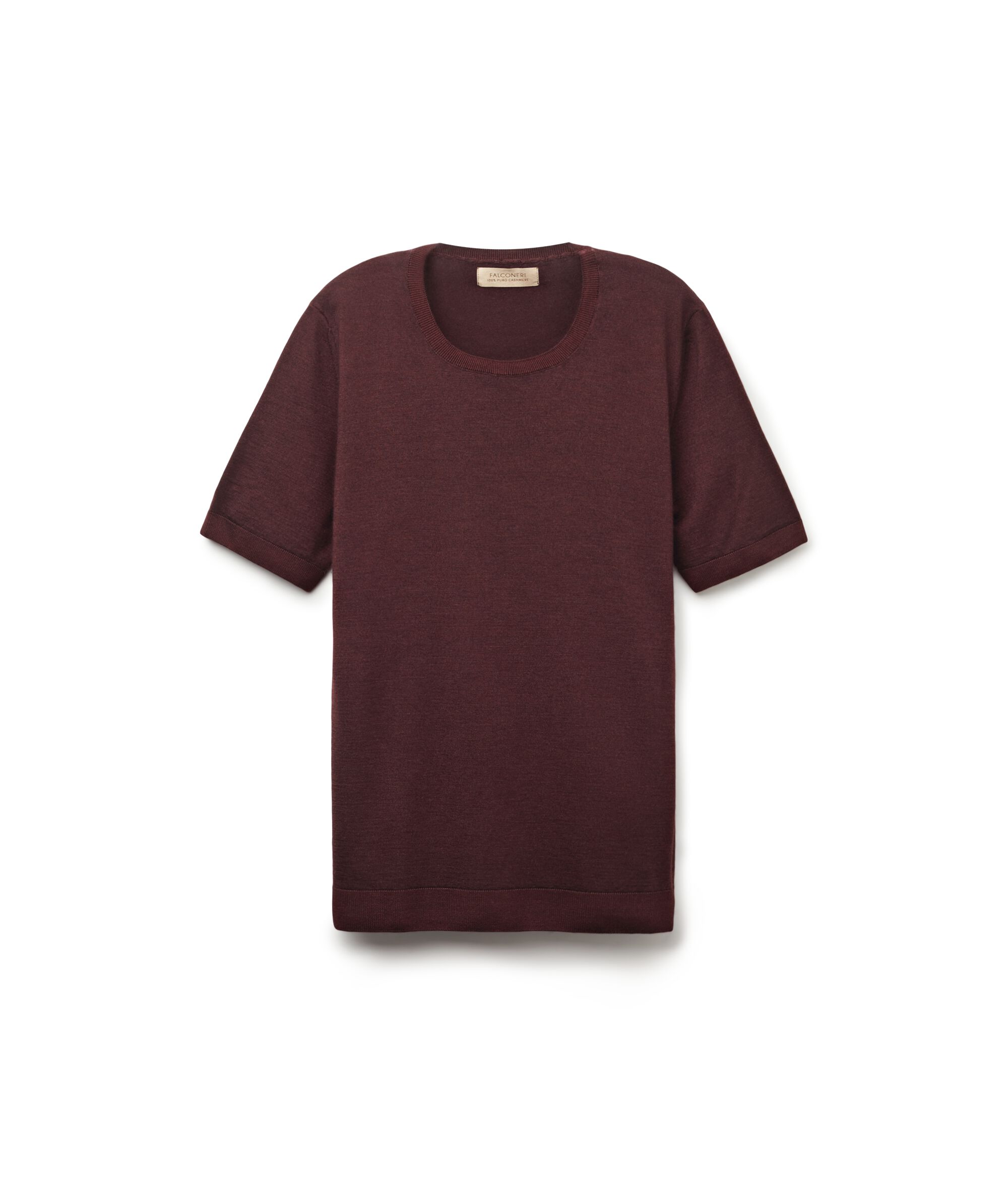Maglia Girocollo Maniche Corte in Cashmere Ultrafine
