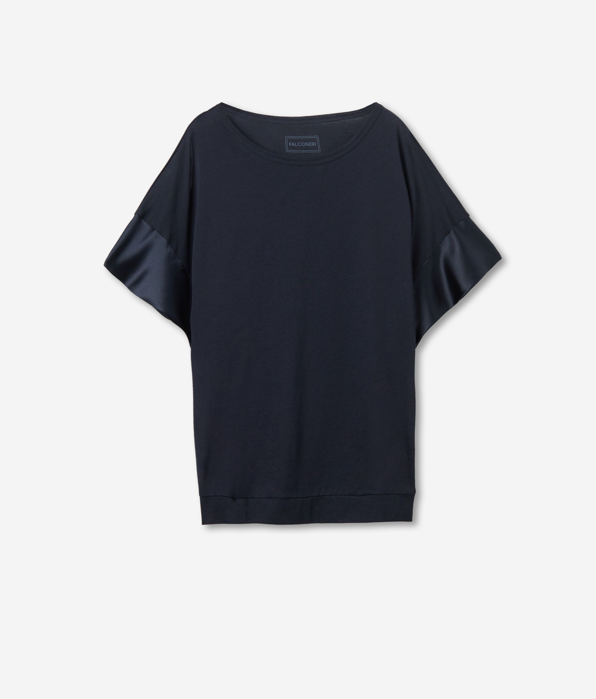 Camiseta de seda fresh con mangas de raso