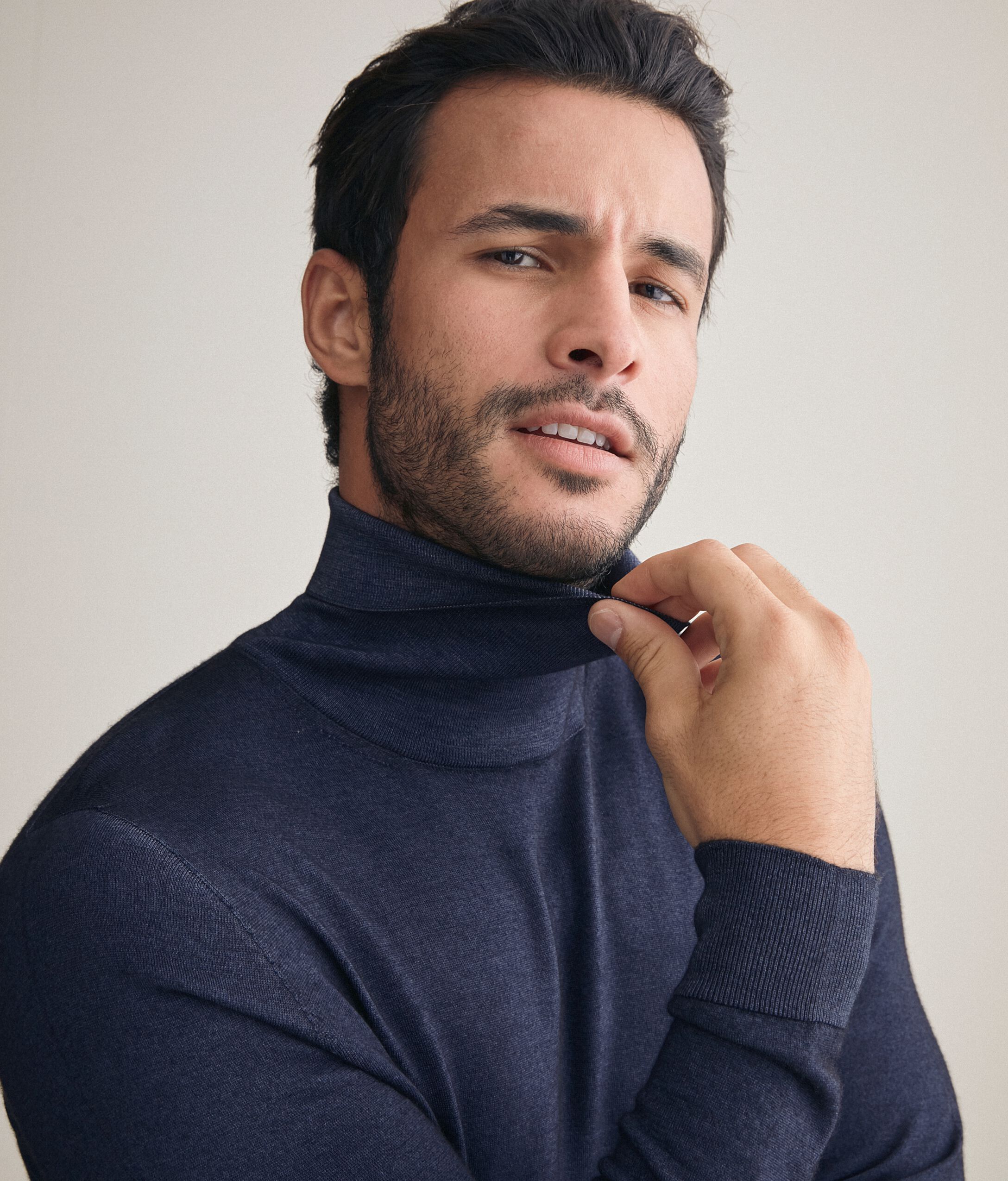 Pull à col roulé en cachemire ultra-fin