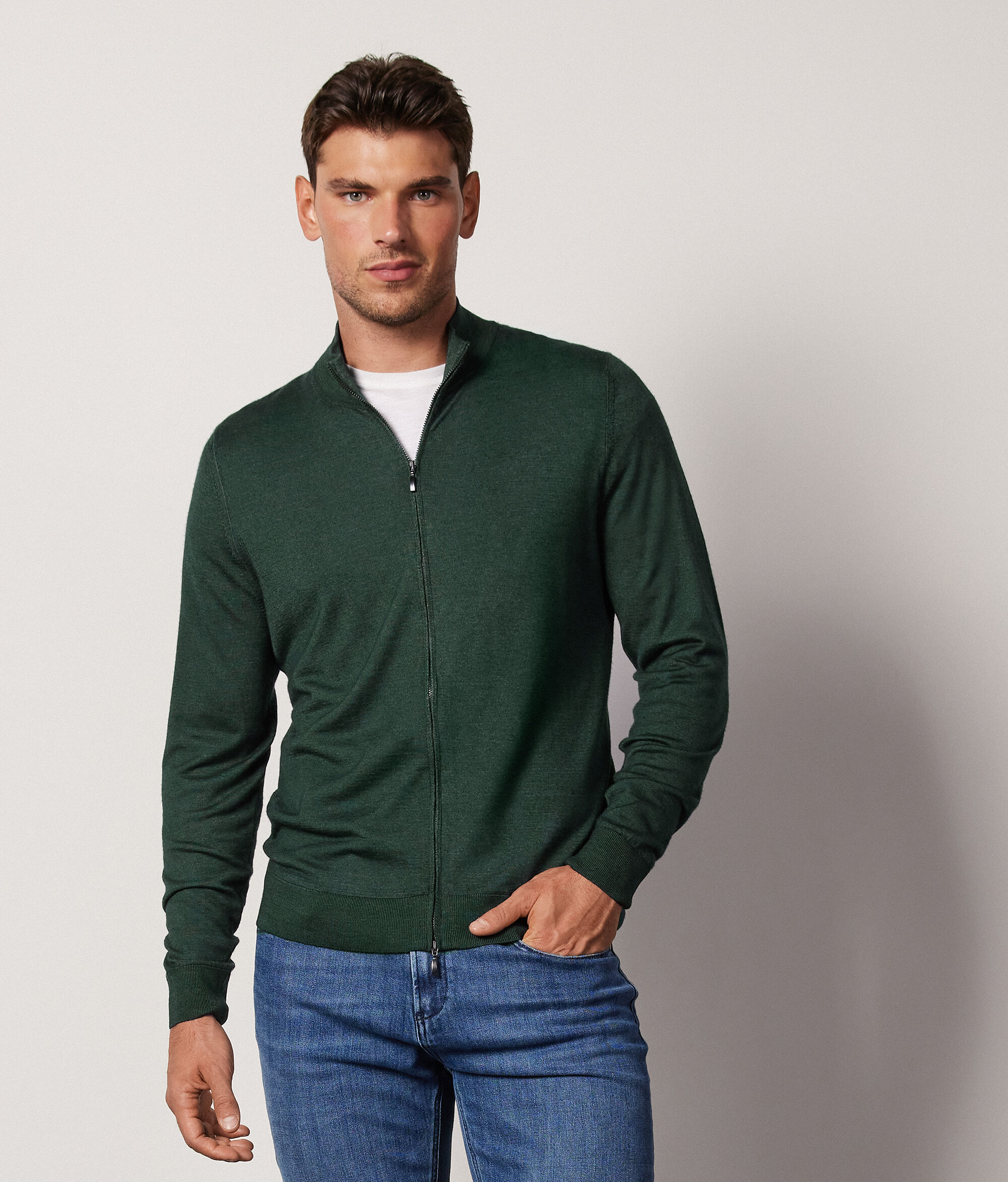 Cardigan Zip Cashmere Ultrafine