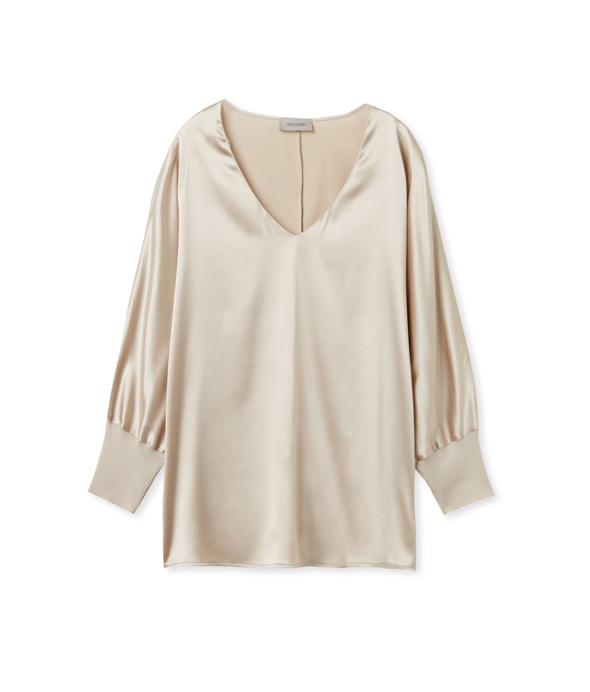 Blouse à col V en soie