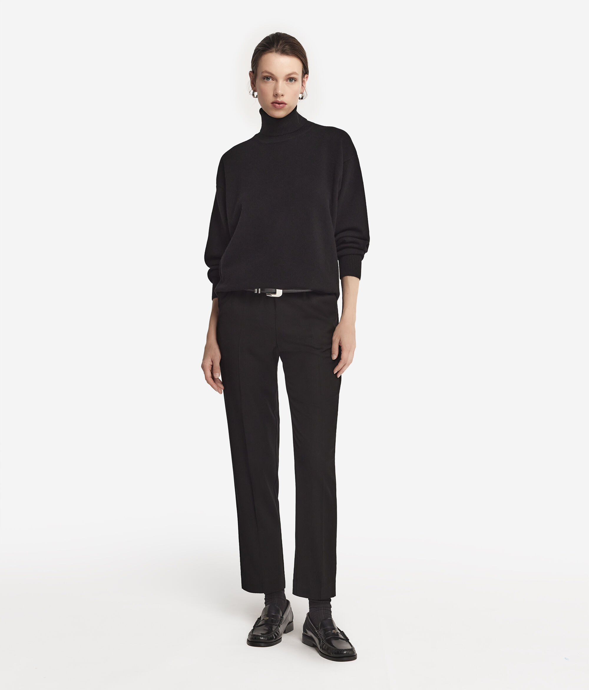 Rollkragenpullover aus Kaschmir Ultrasoft mit Schlitzen