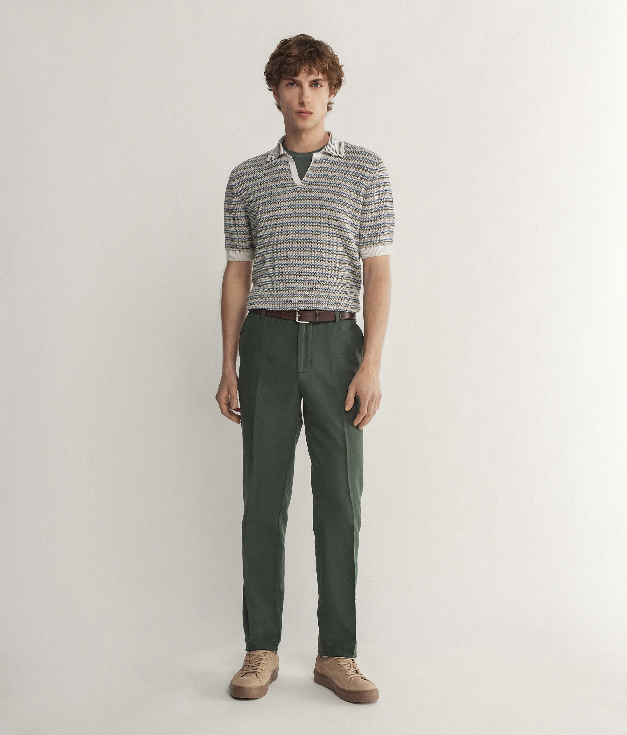 Pantalone Chino in Lino Cotone