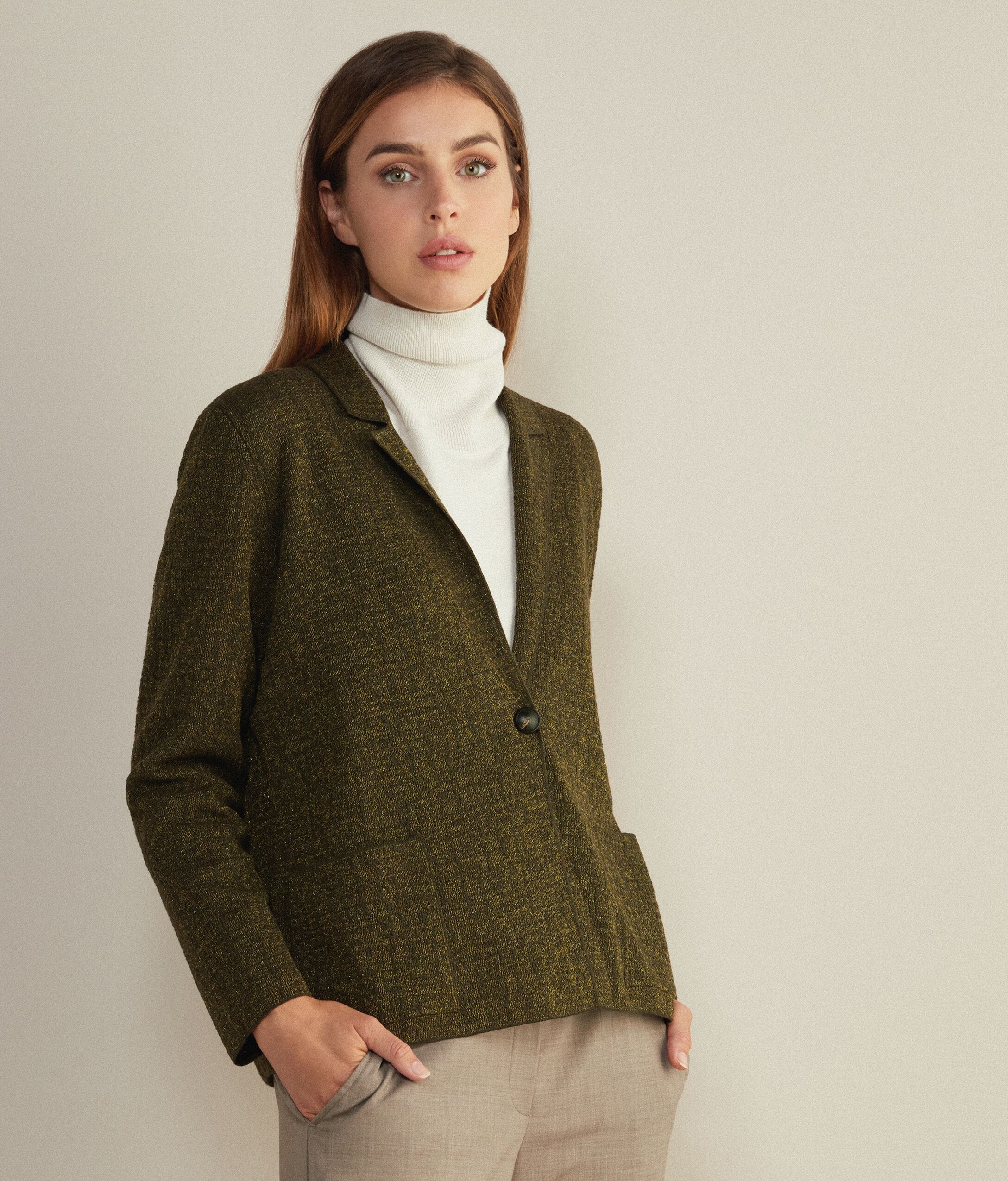 Scratched Jacquard Wool Jacket