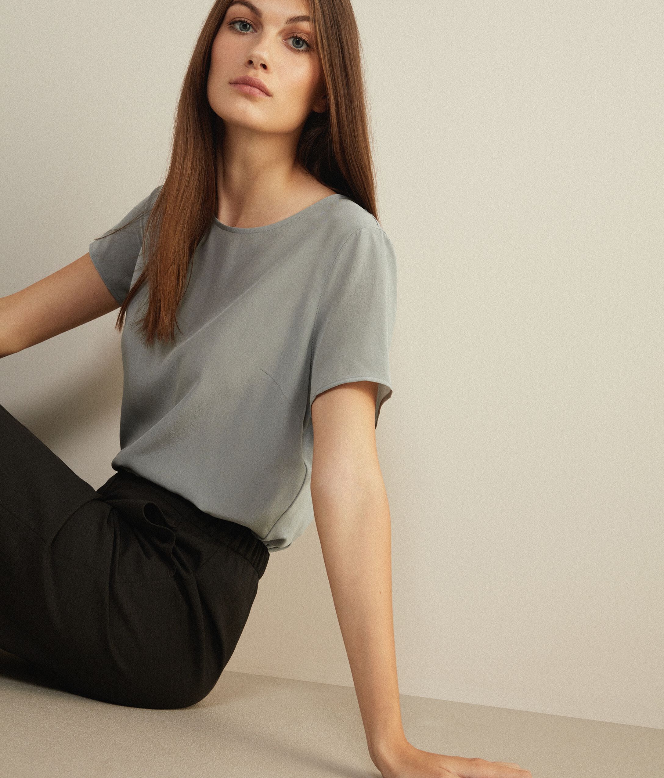 T-shirt Girocollo in Seta