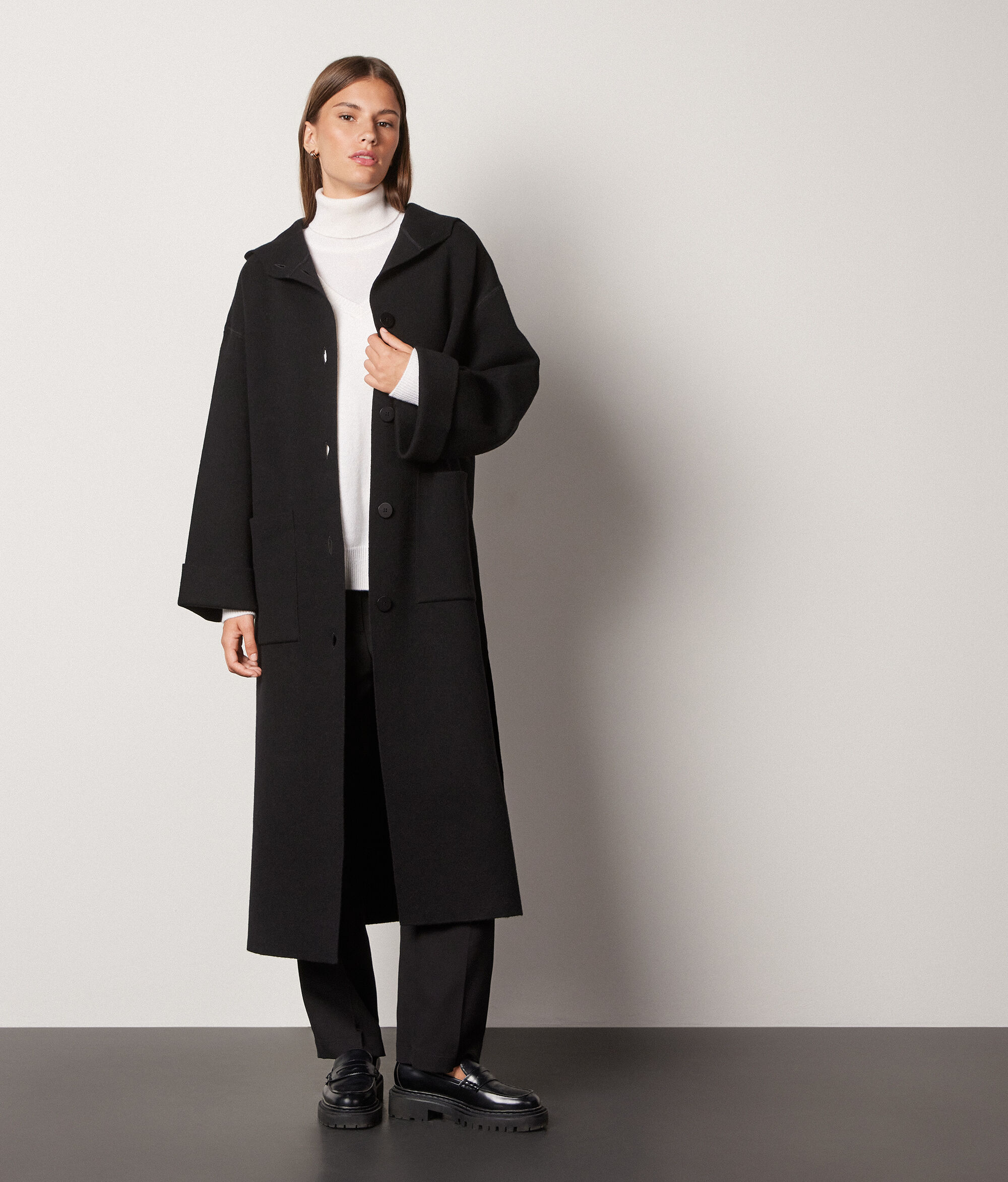 フード付き ウルトラソフトカシミヤ コート