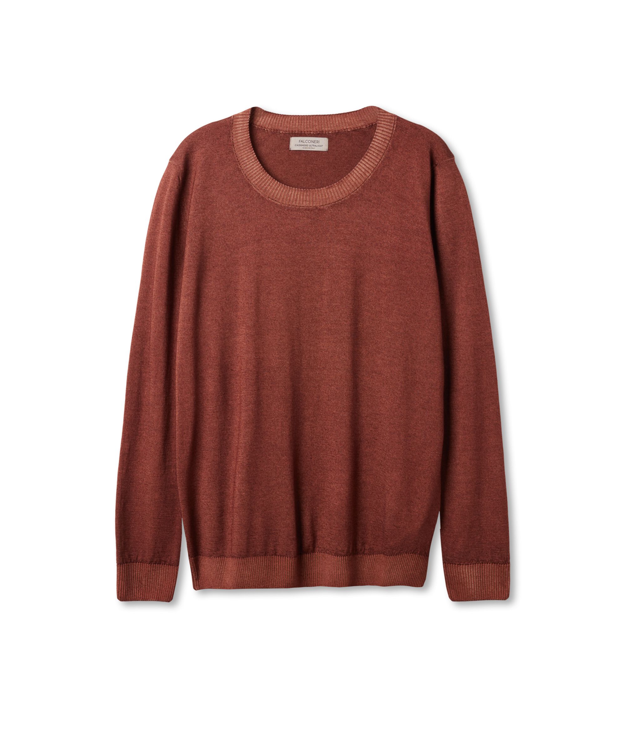 Pull à col bateau en Cachemire ultra-fin Colore Acajou