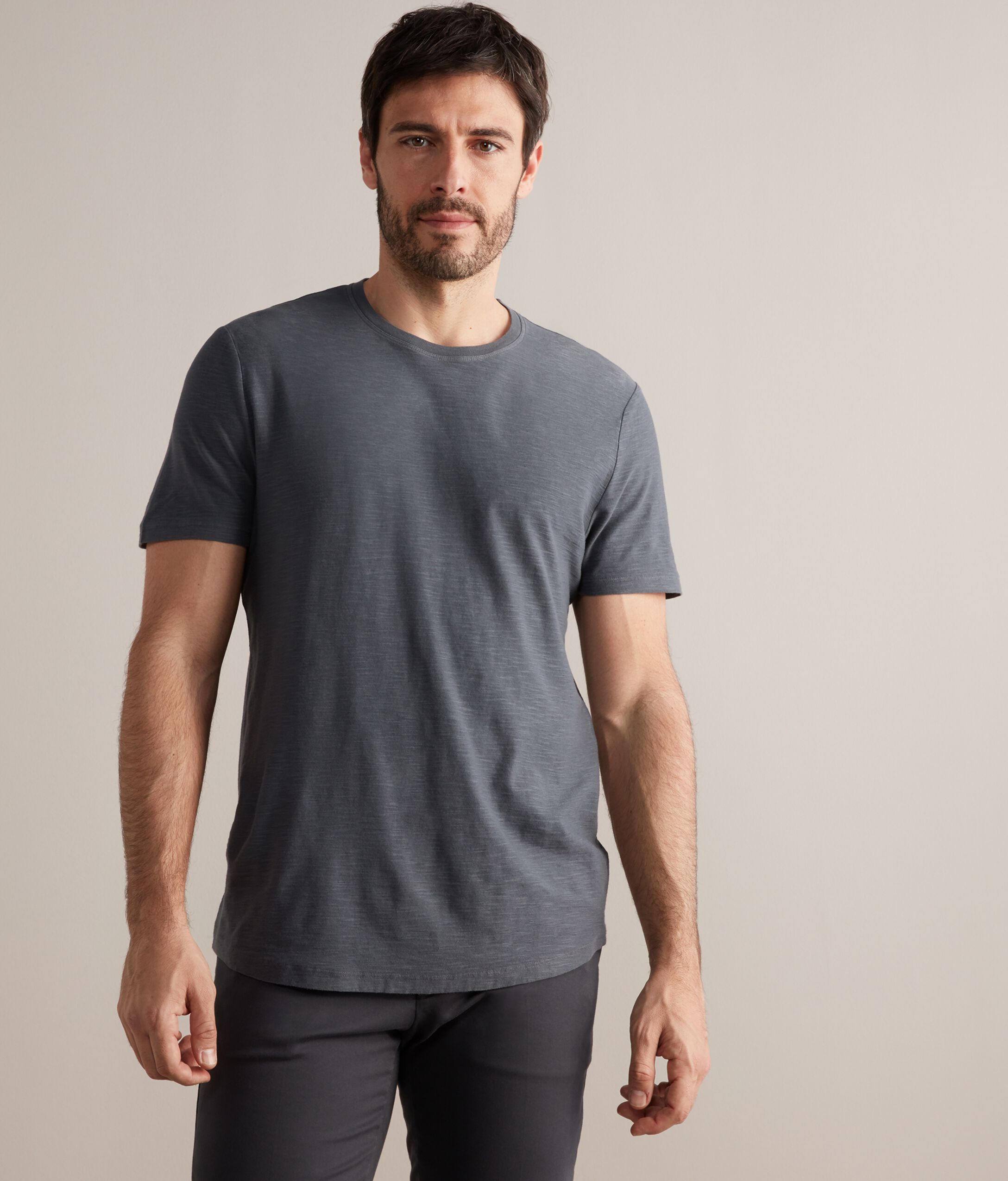T-shirt à col rond en coton torsadé
