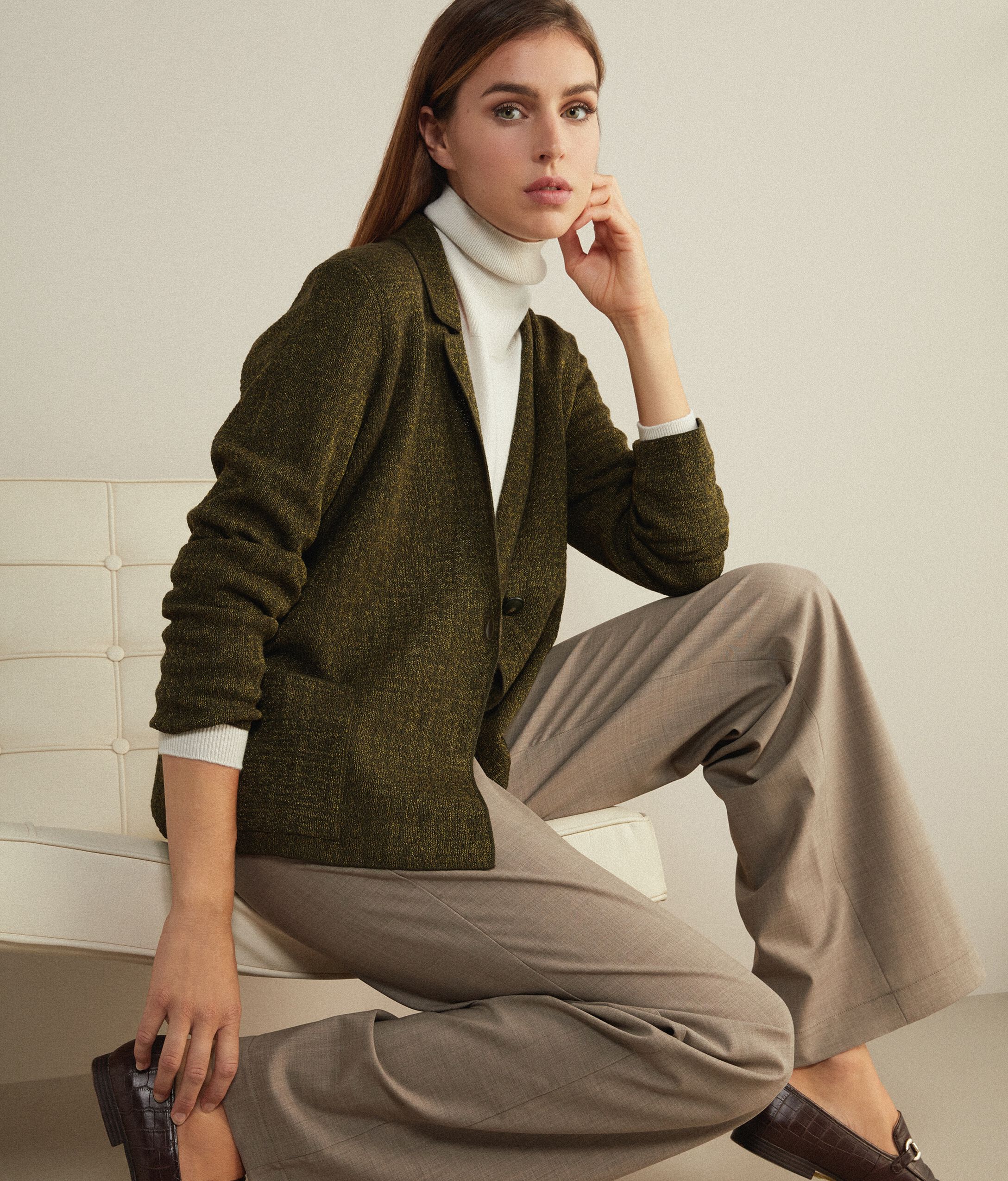 Scratched Jacquard Wool Jacket
