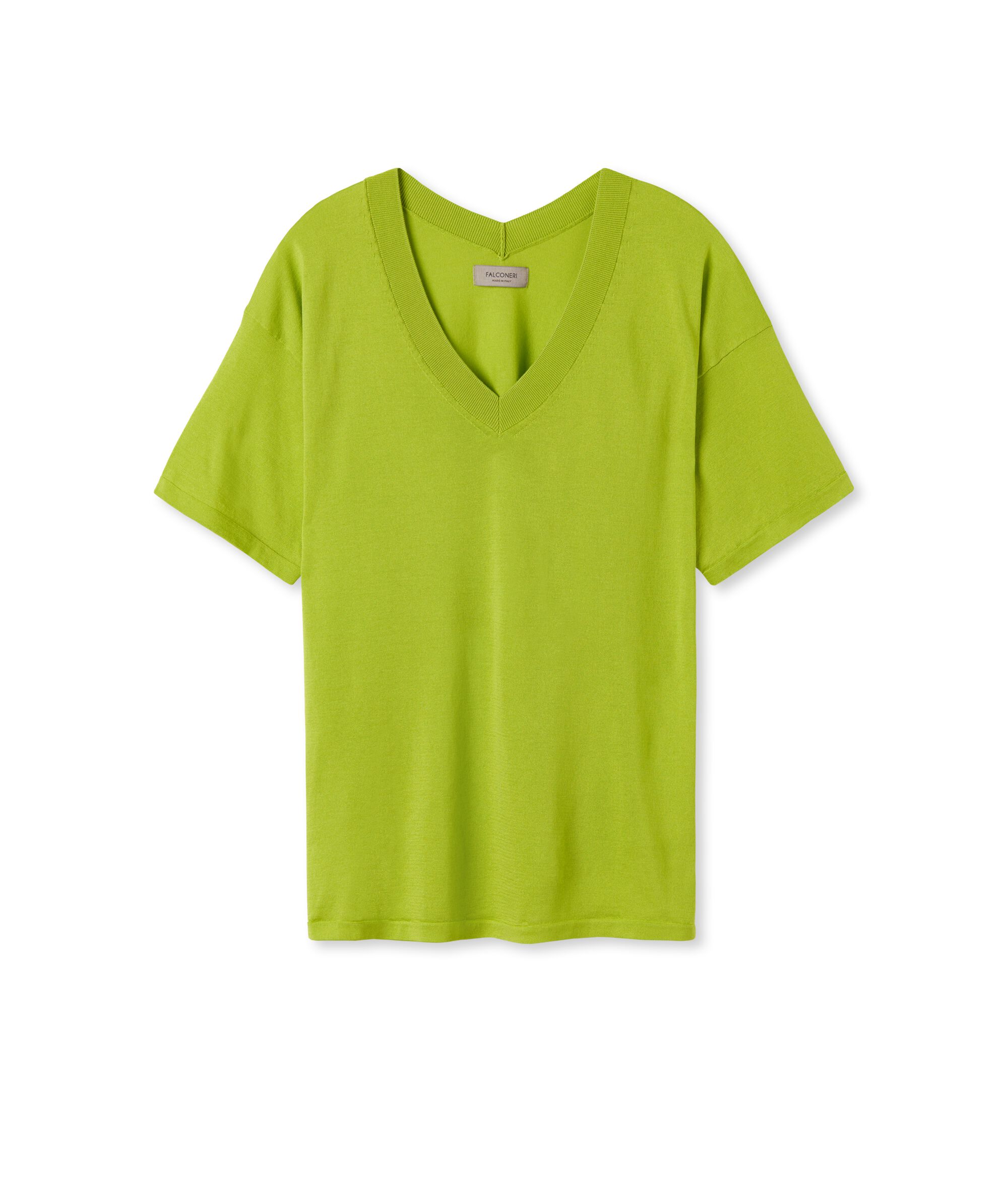 Silk and Cotton Jumper with Slit Detail