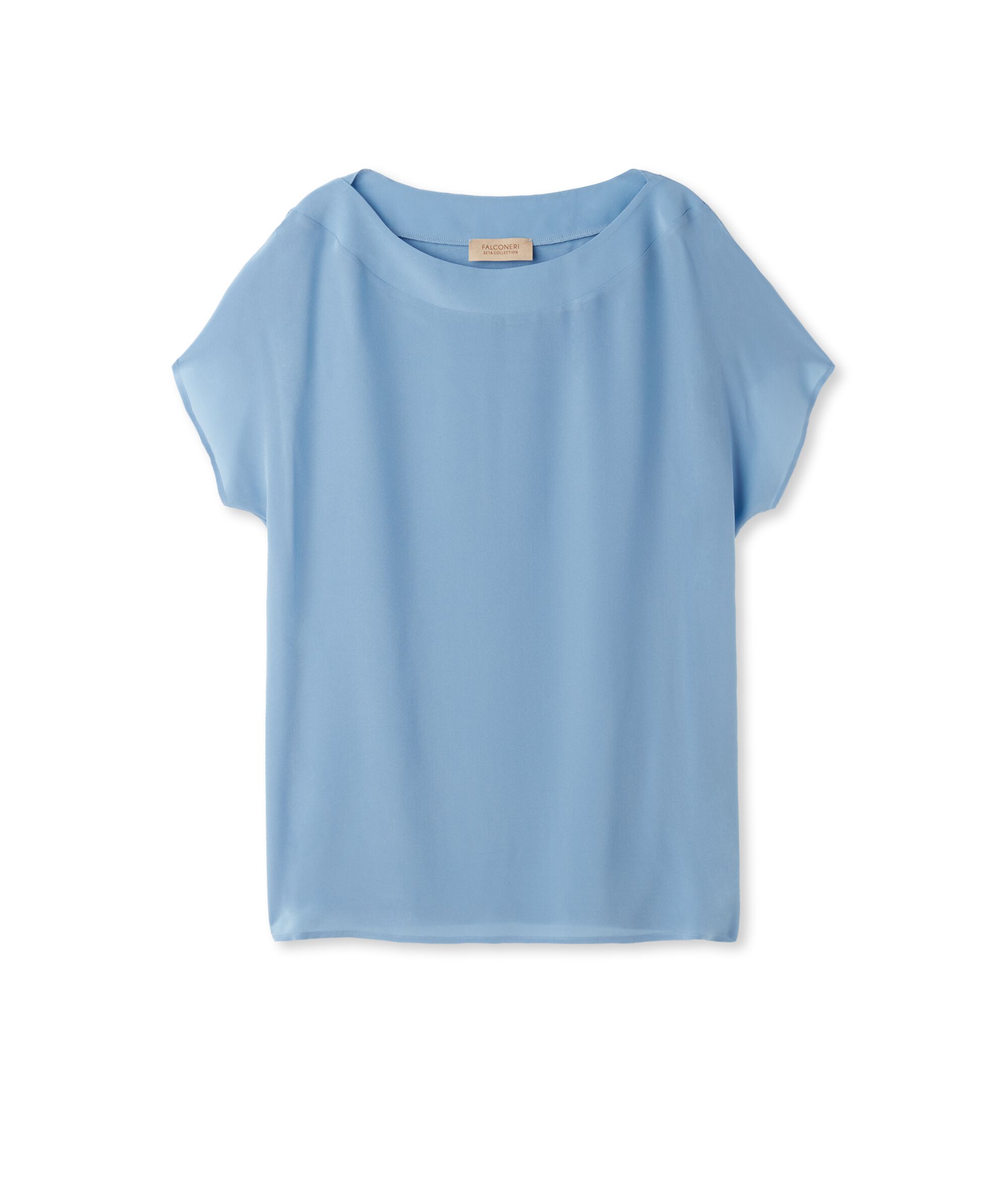 T-shirt Scollo Barchetta in Seta e Modal