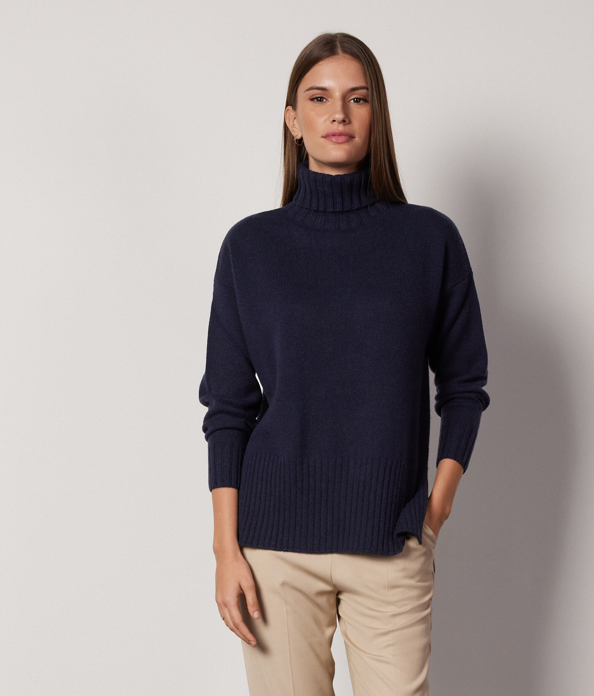 Maxi-pull à col roulé en cachemire ultra-doux