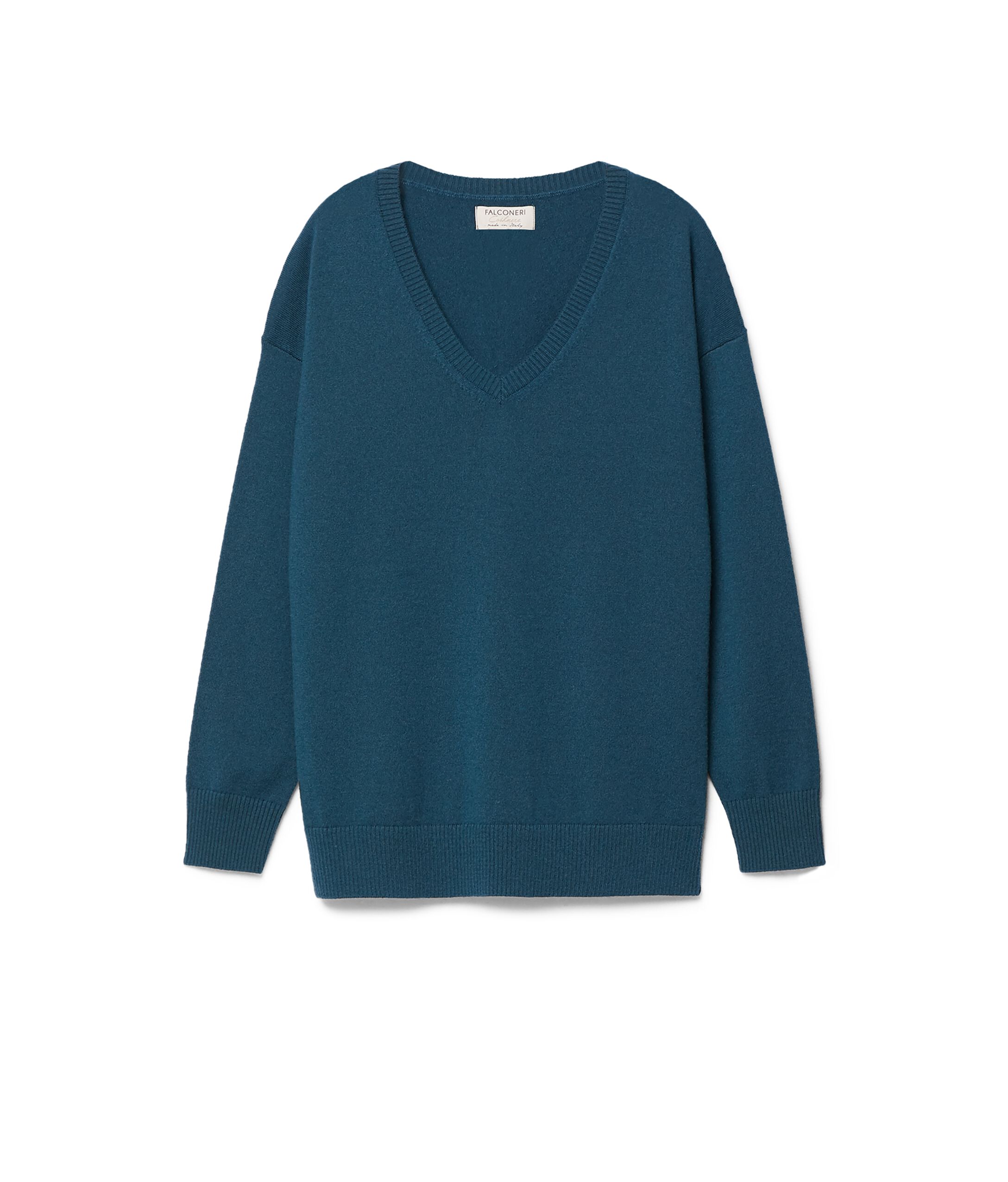 Maglia Scollo V in Cashmere Ultrasoft con Spacchi