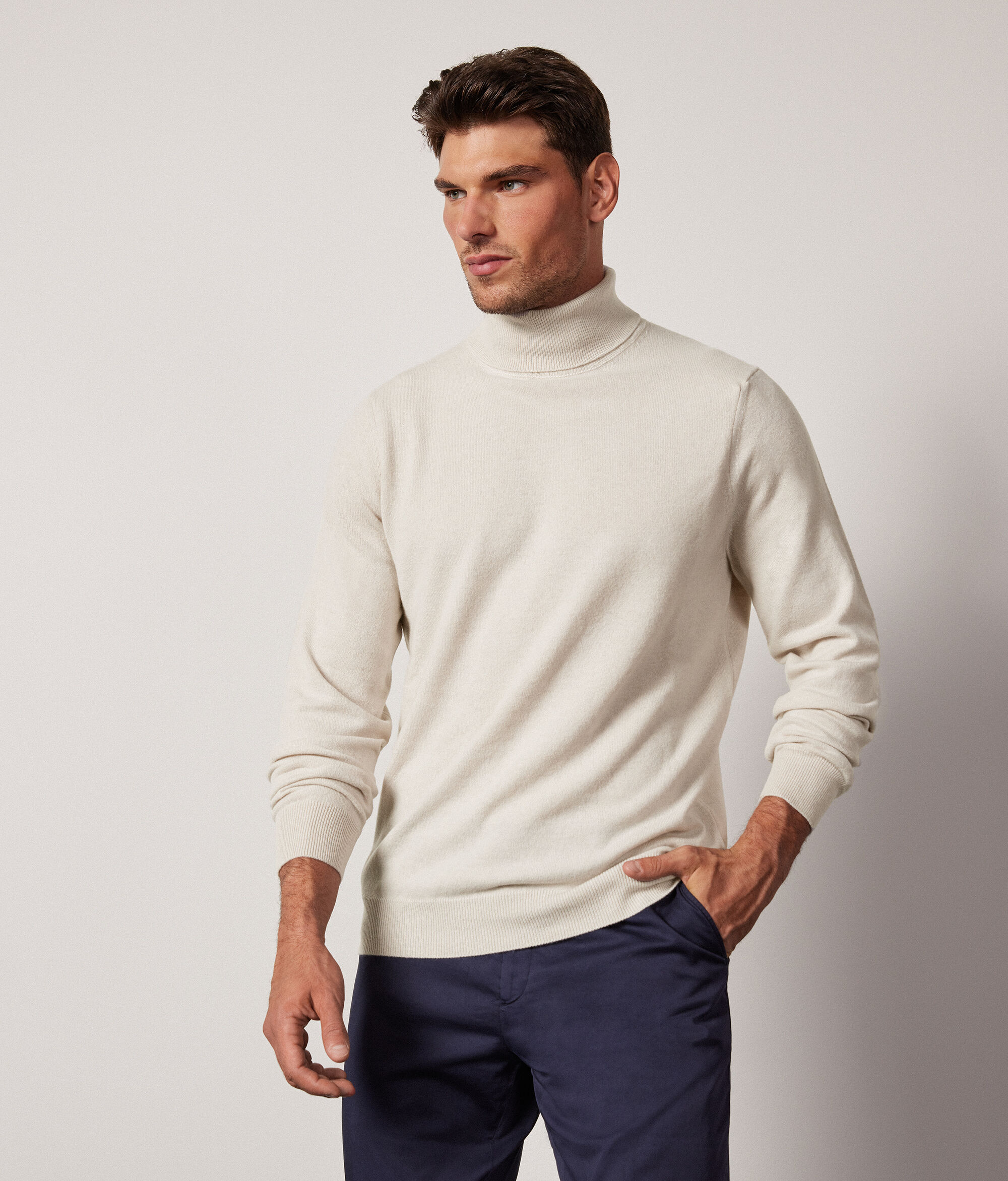 Pull à col roulé en cachemire ultra-doux