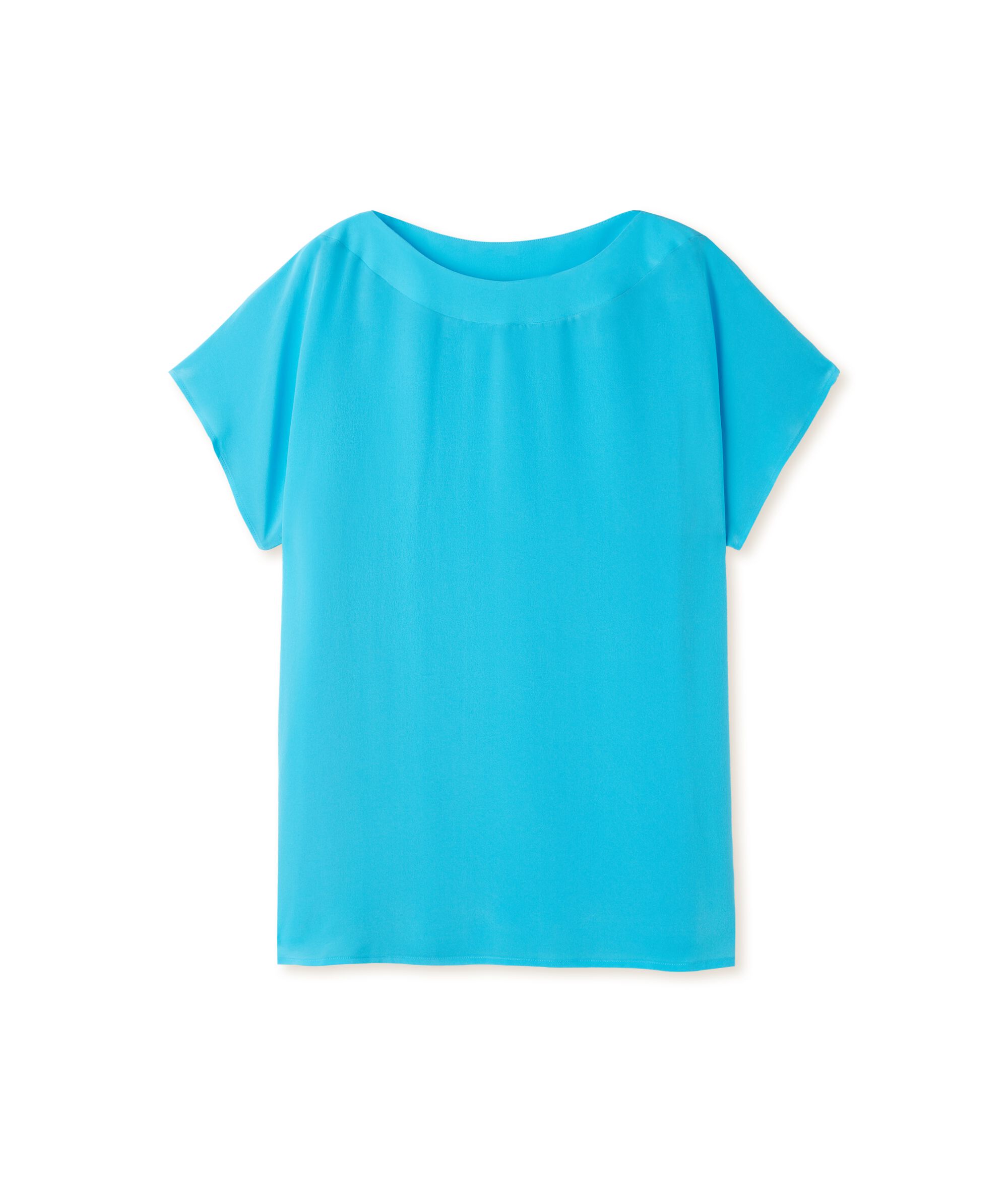 T-shirt Scollo Barchetta in Seta e Modal