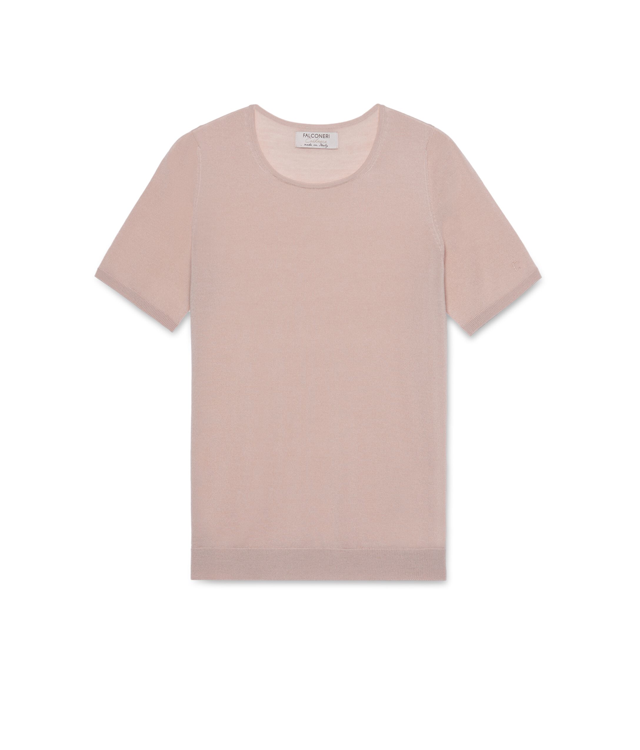 Round-Neck Short-Sleeve Ultrafine Cashmere Top