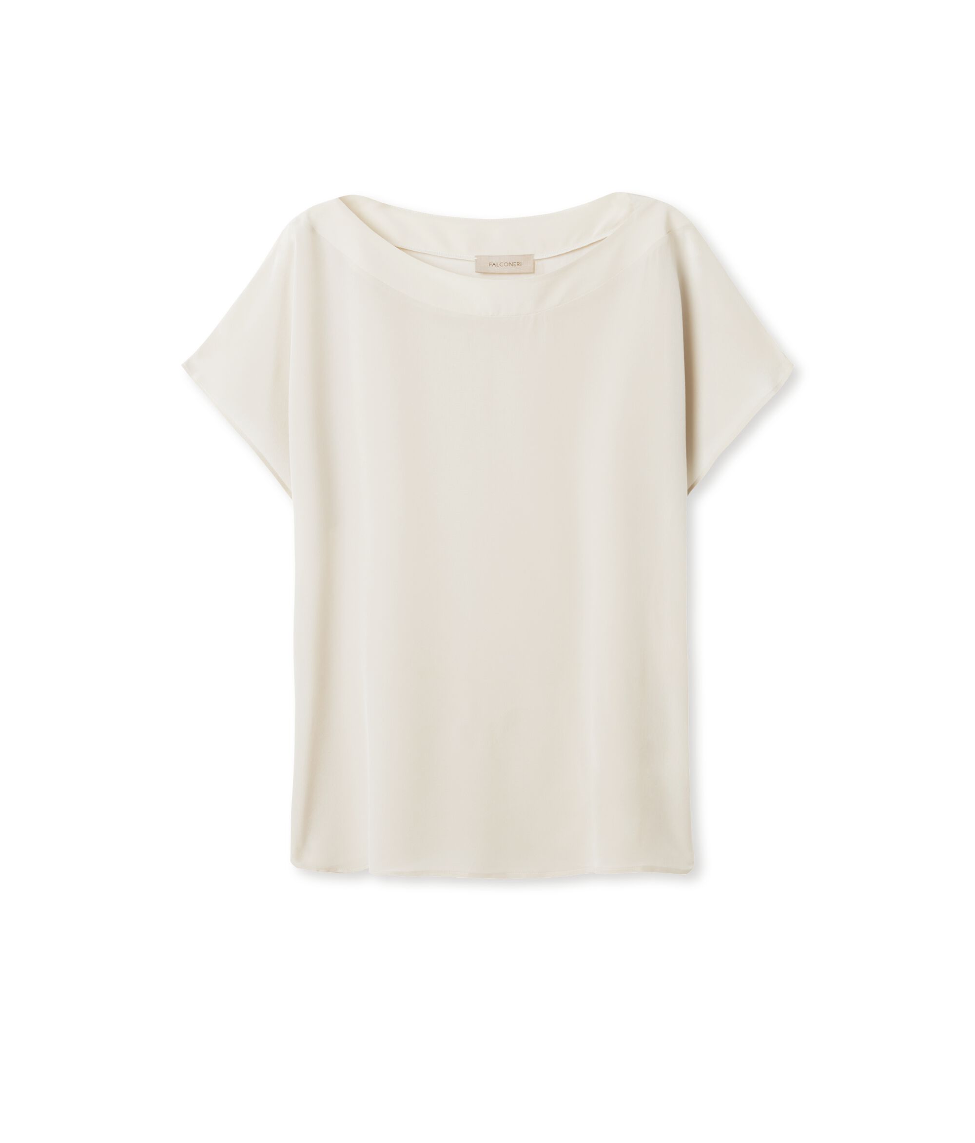 T-shirt Scollo Barchetta in Seta e Modal