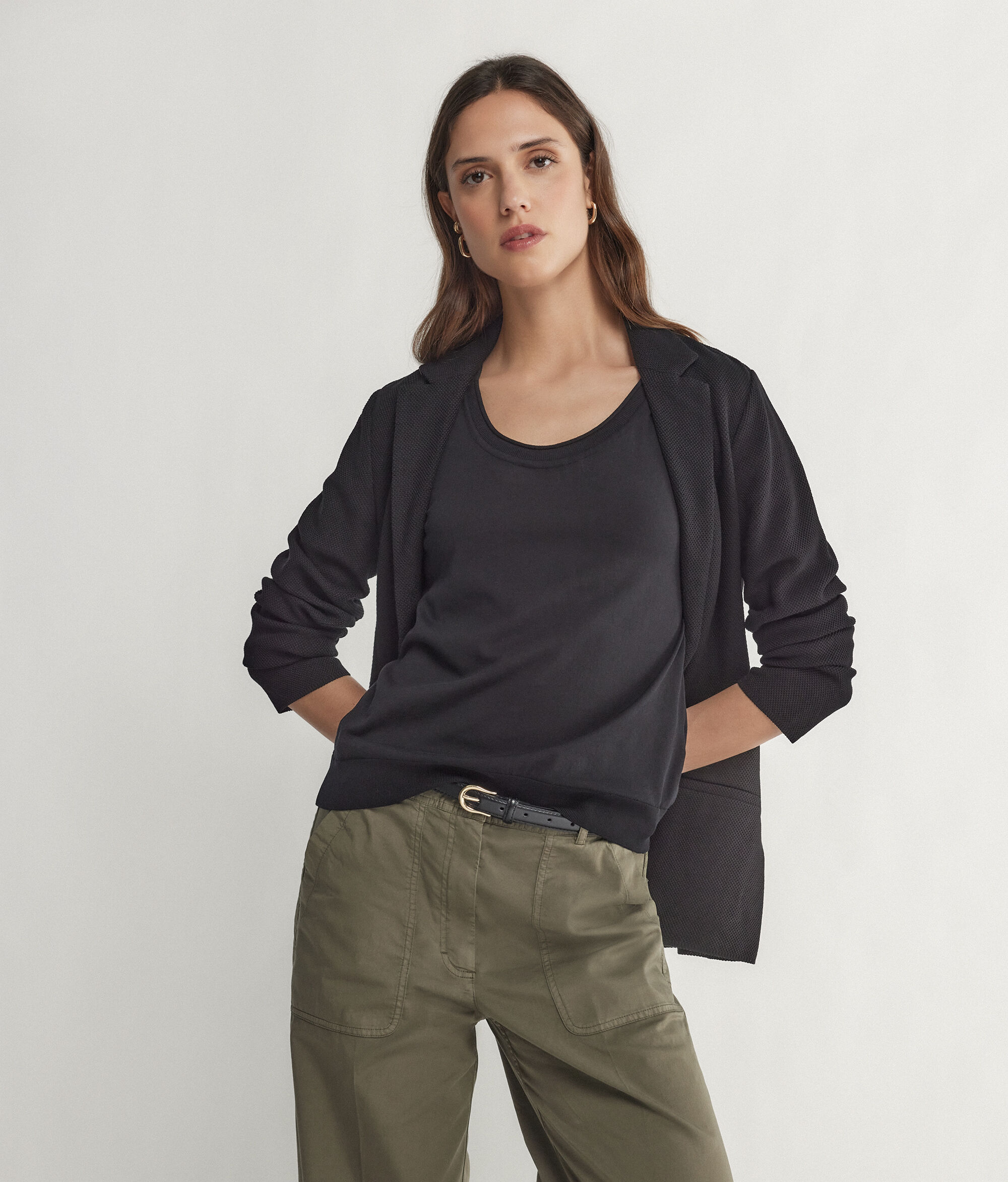 Maglia con Scollo Ampio a Maniche Corte