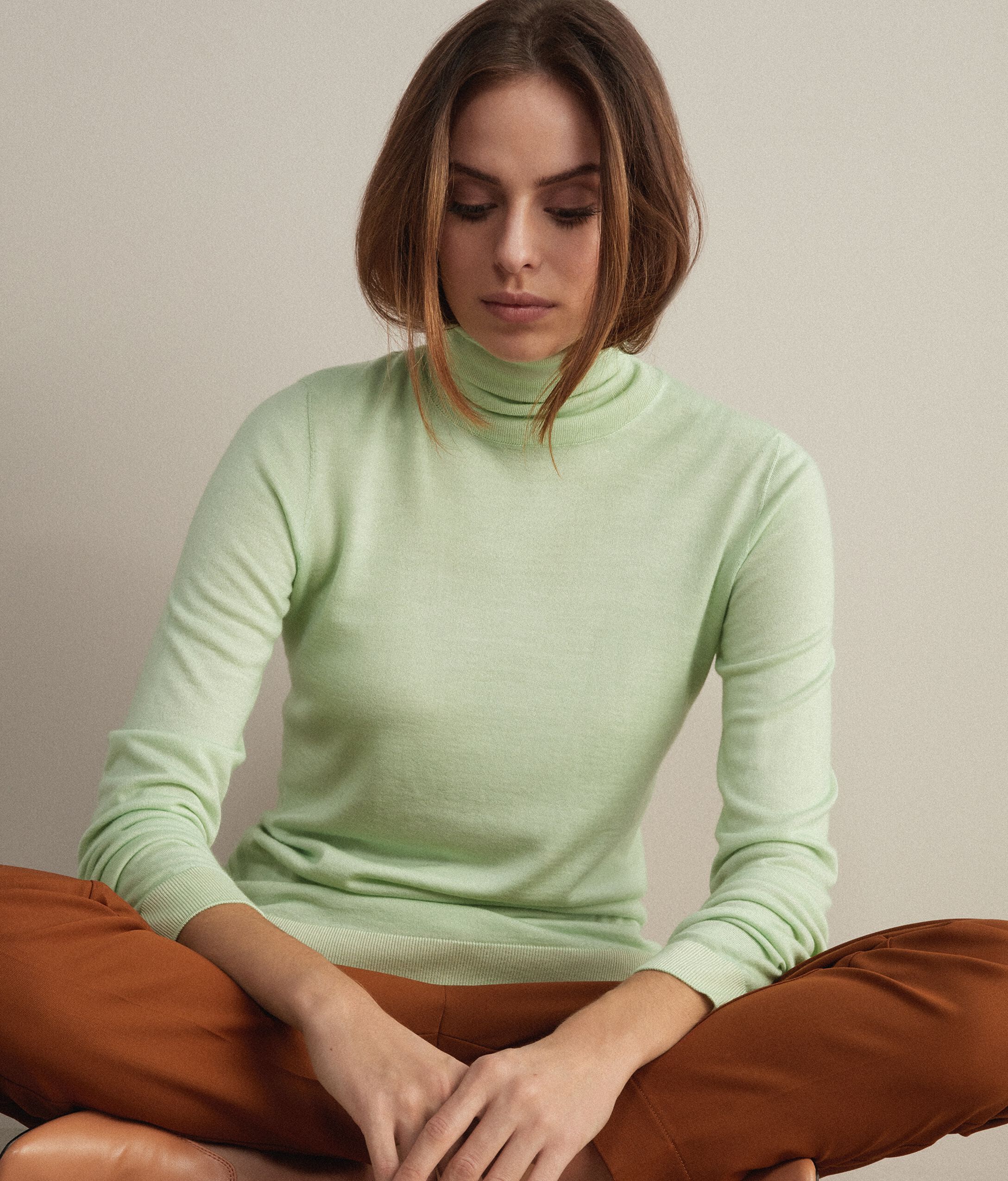 Pull à col roulé en Cachemire ultra-fin
