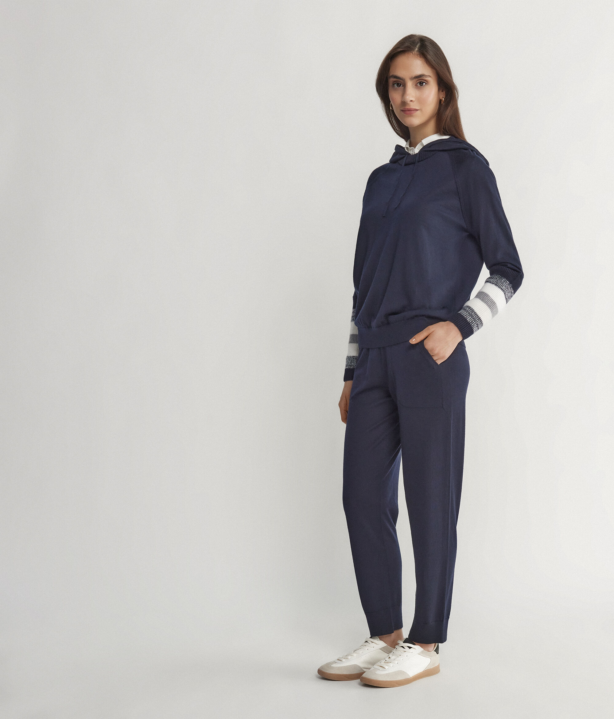 Ultrafine Cashmere Trousers with Cuffed Ankles