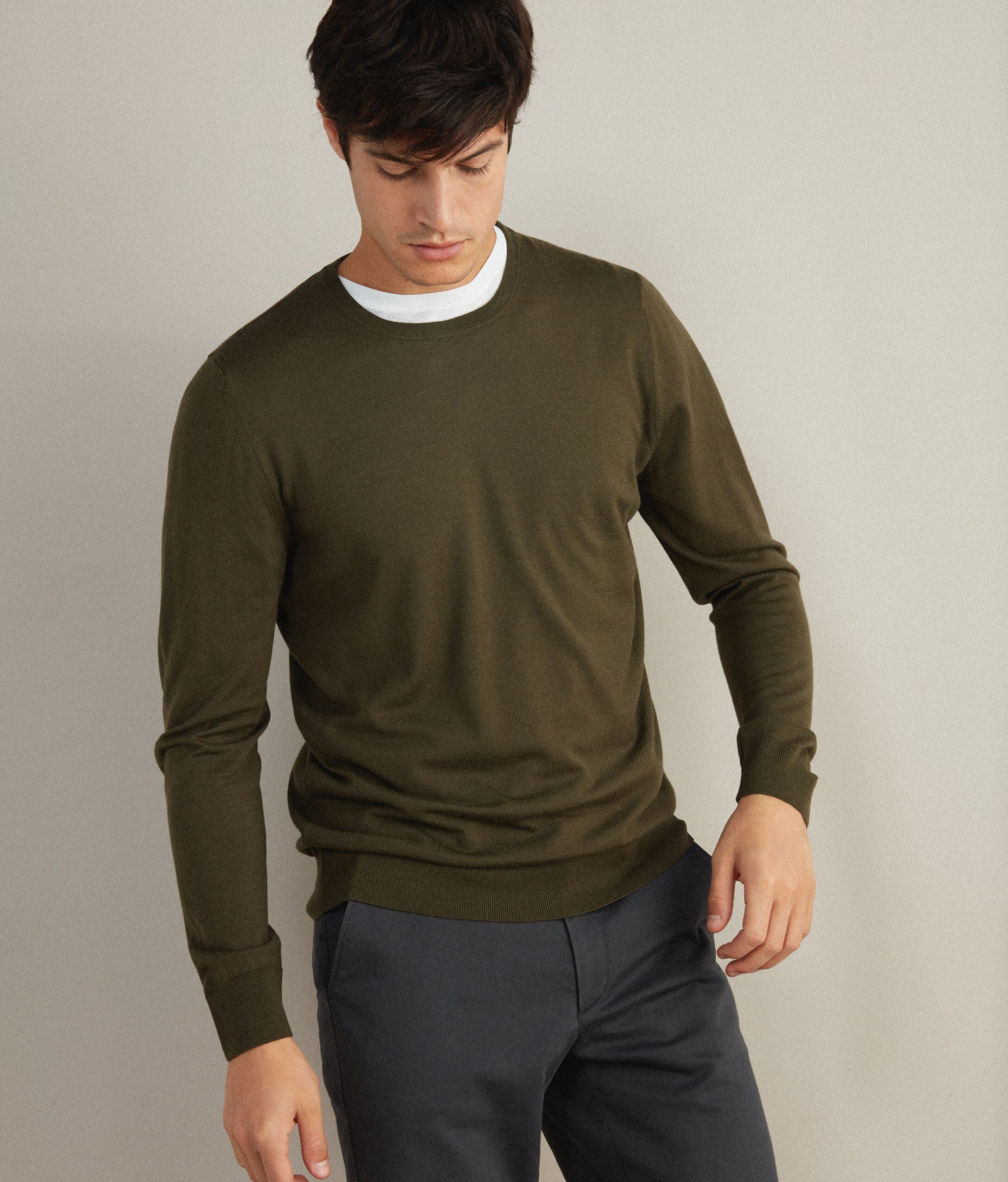Round Neck Merino Wool Jumper