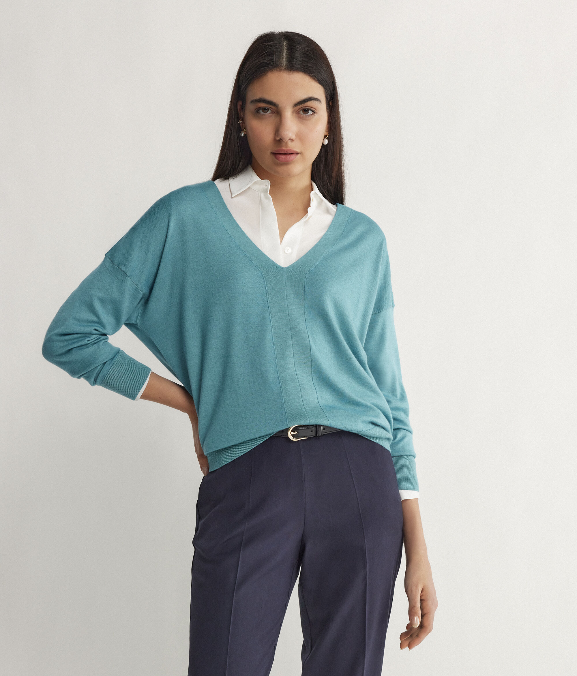 Maglia Scollo V in Cashmere Ultrafine