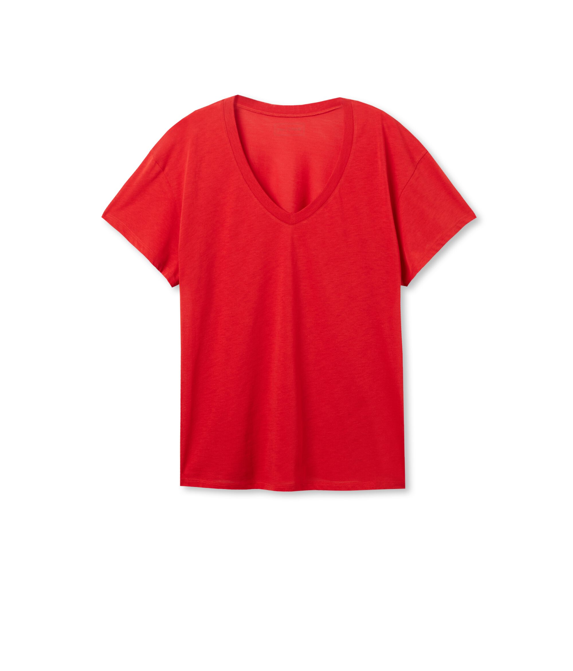 T-Shirt mit V-Ausschnitt aus Fresh Seide