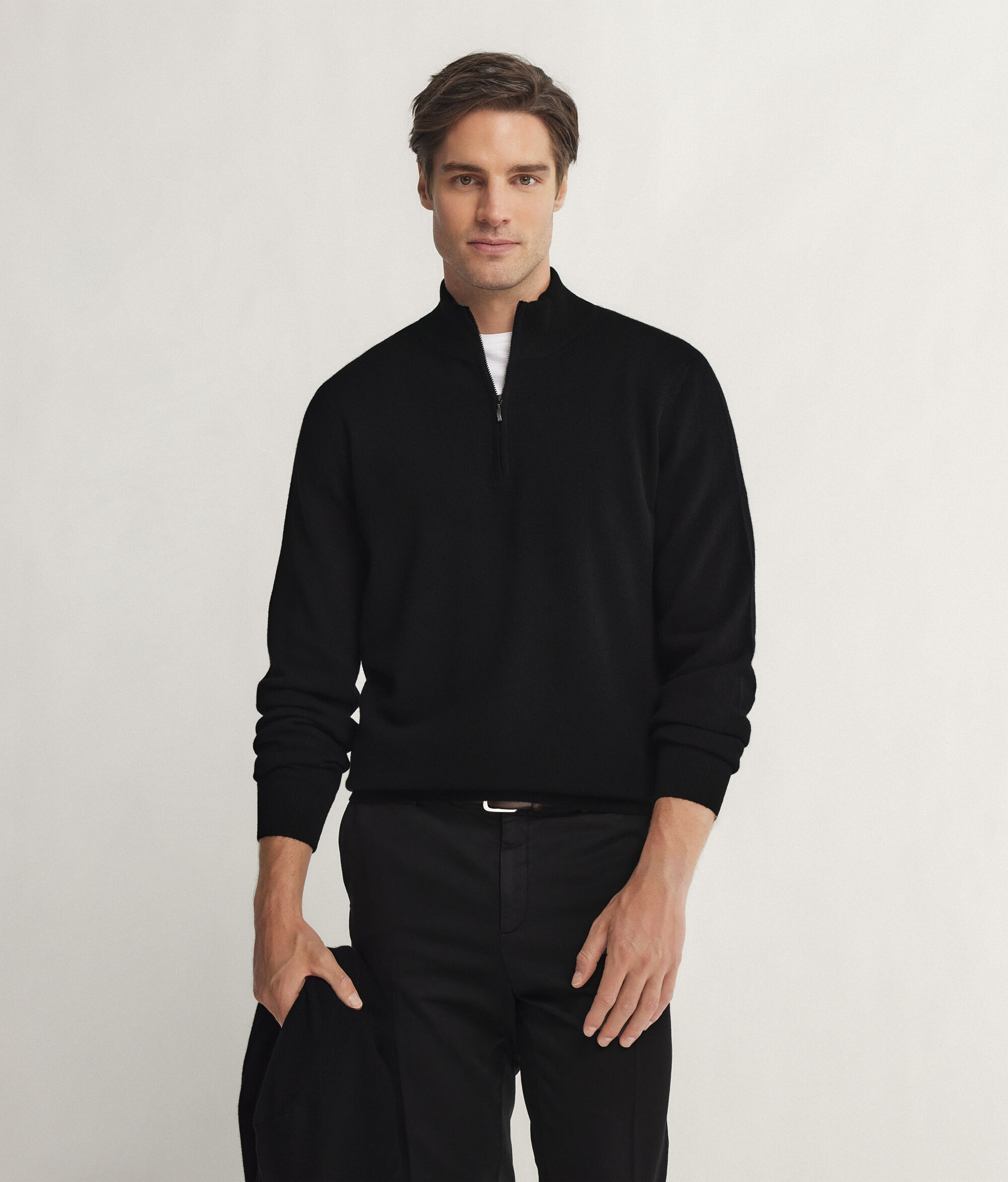 Ultrasoft Cashmere Half-Zip Funnel-Neck Jumper