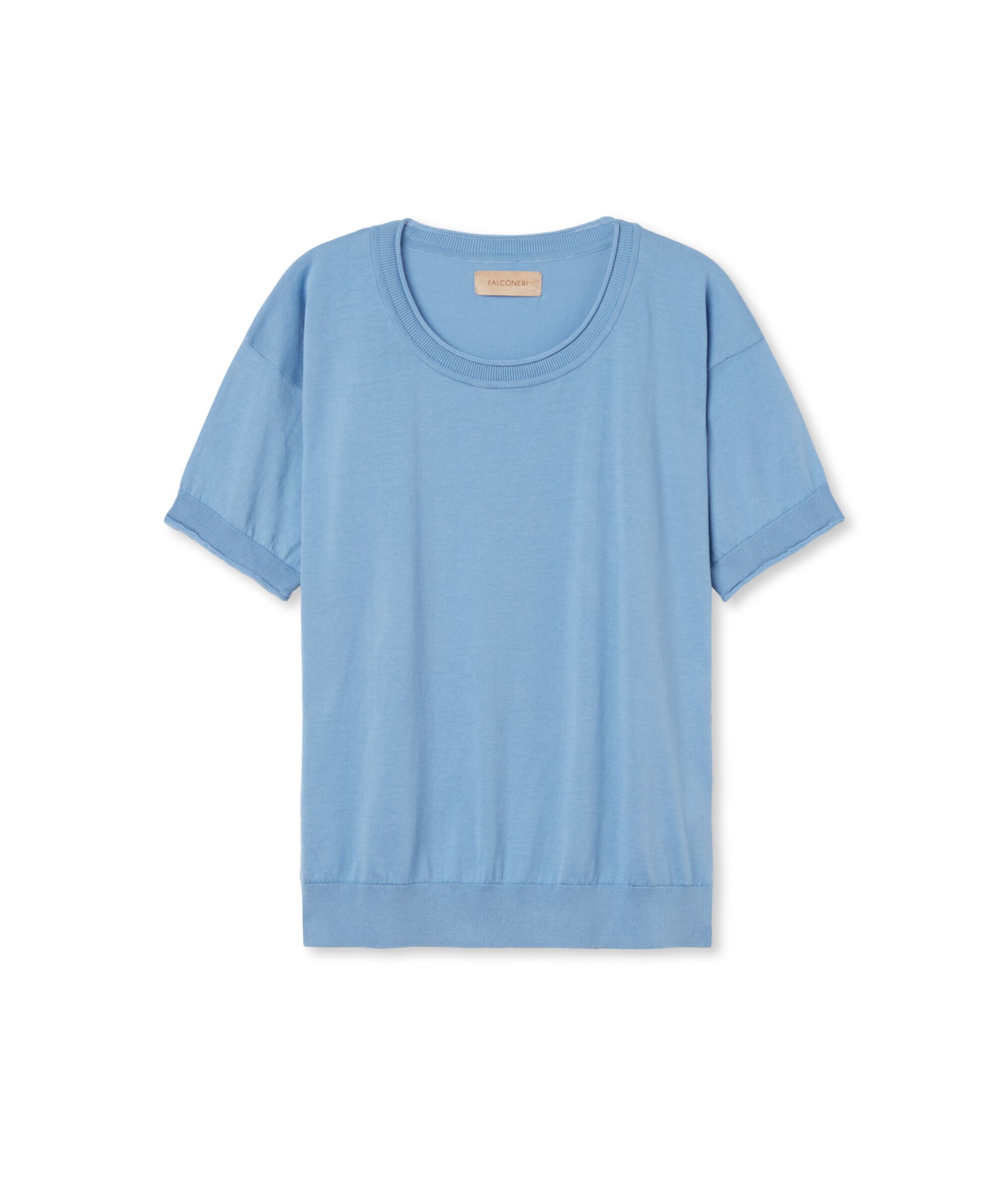 Maglia Girocollo a Maniche Corte in Cotone