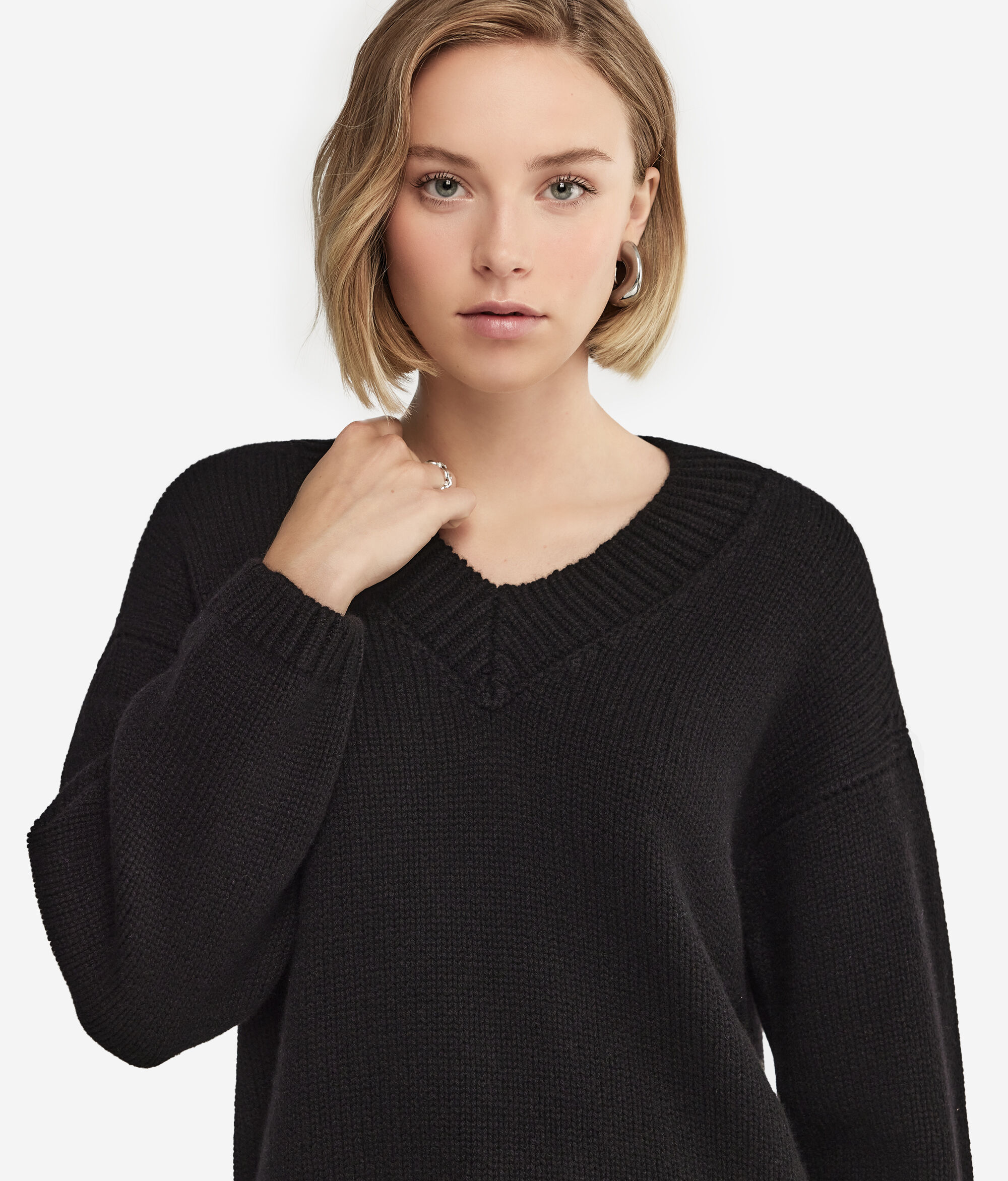 Maglia Scollo a V in Cashmere Ultrasoft Tricot
