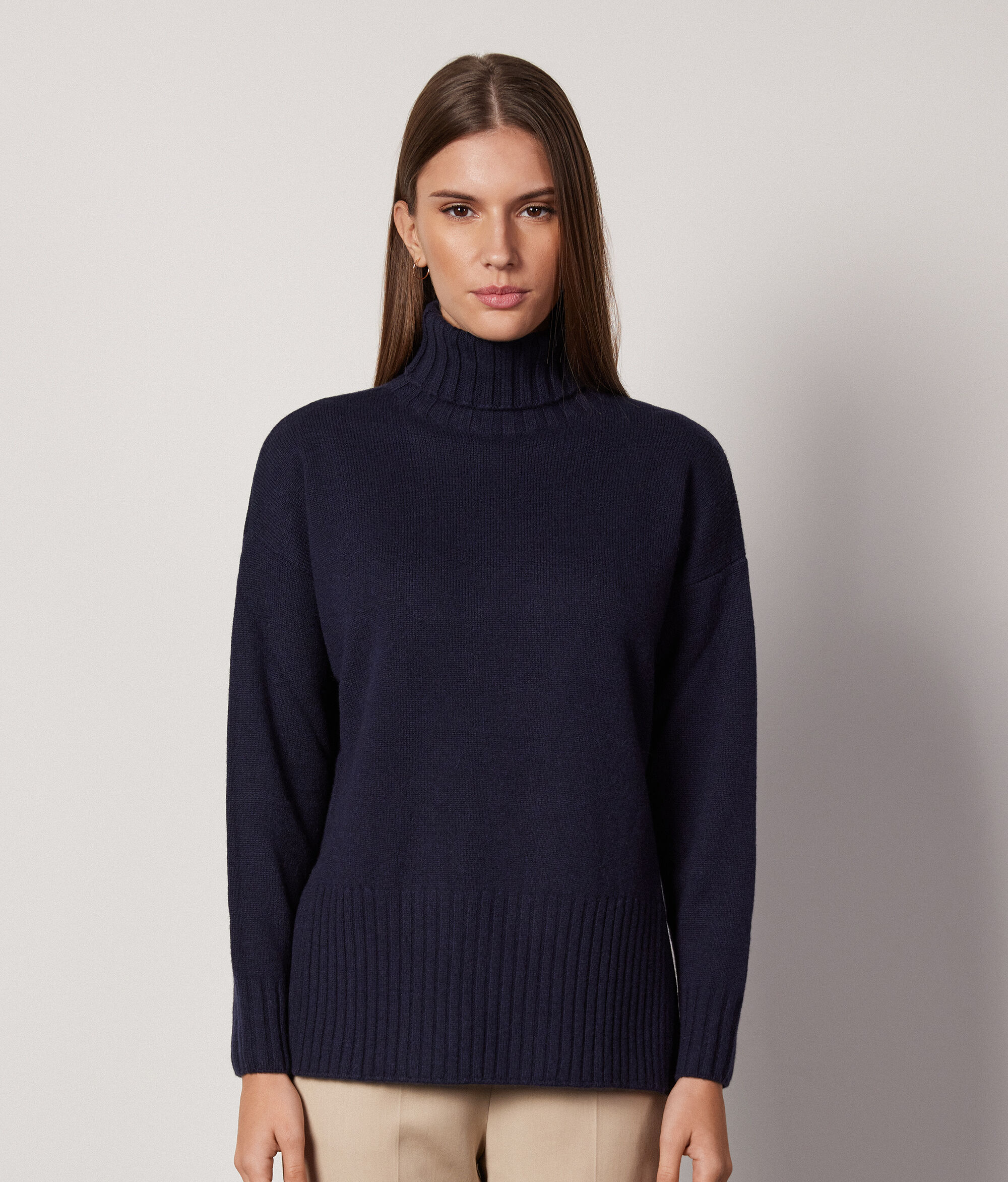 Maxi-pull à col roulé en cachemire ultra-doux
