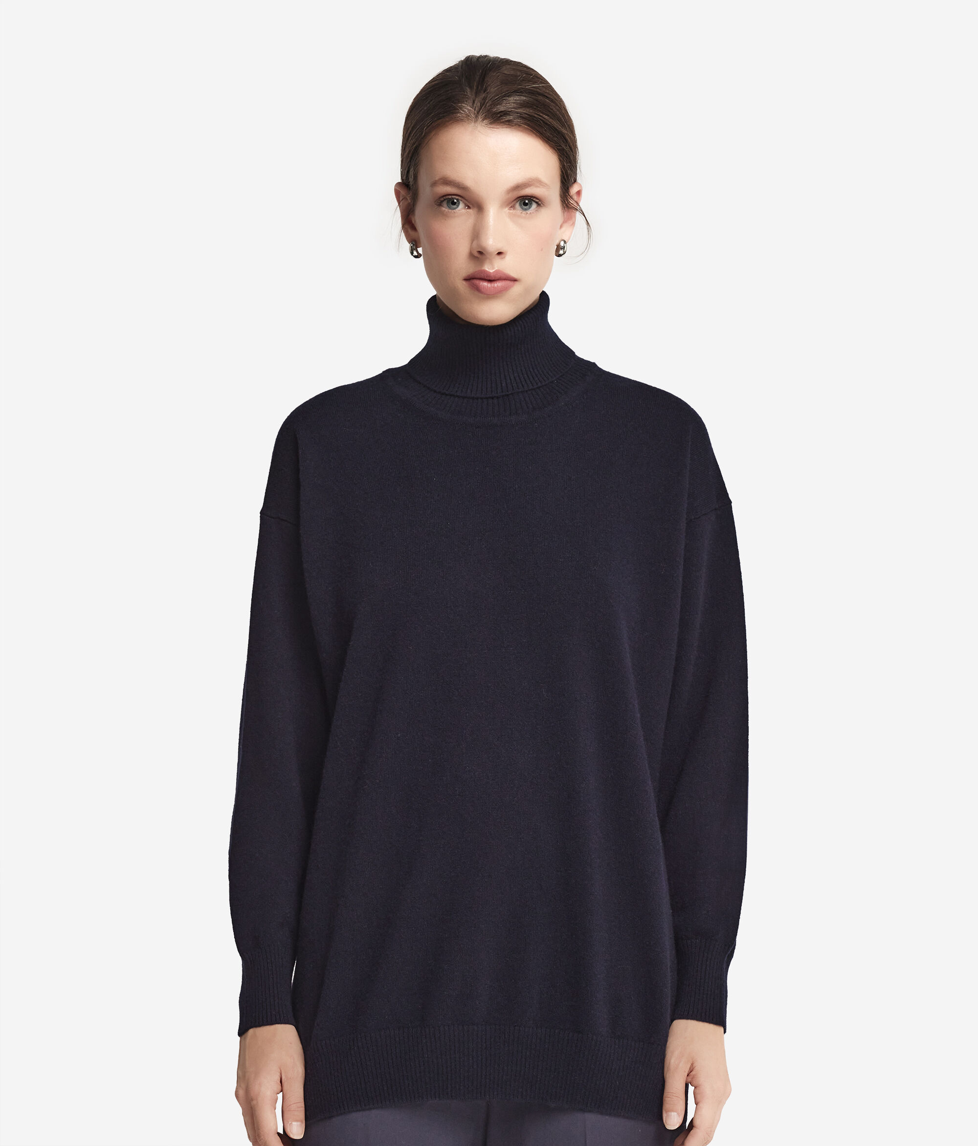 Rollkragenpullover aus Kaschmir Ultrasoft mit Schlitzen