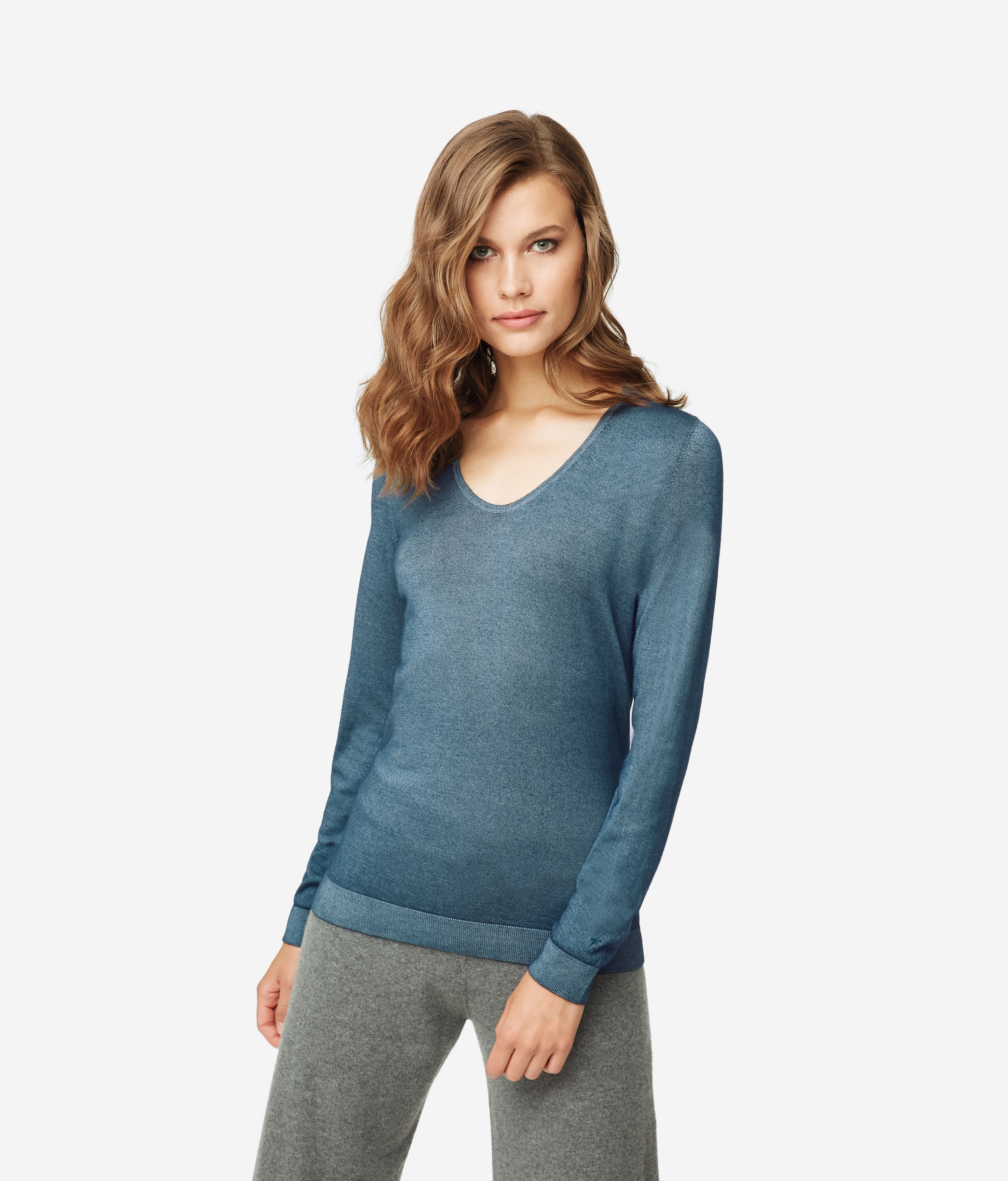 Pull col V Cachemire ultra-fin