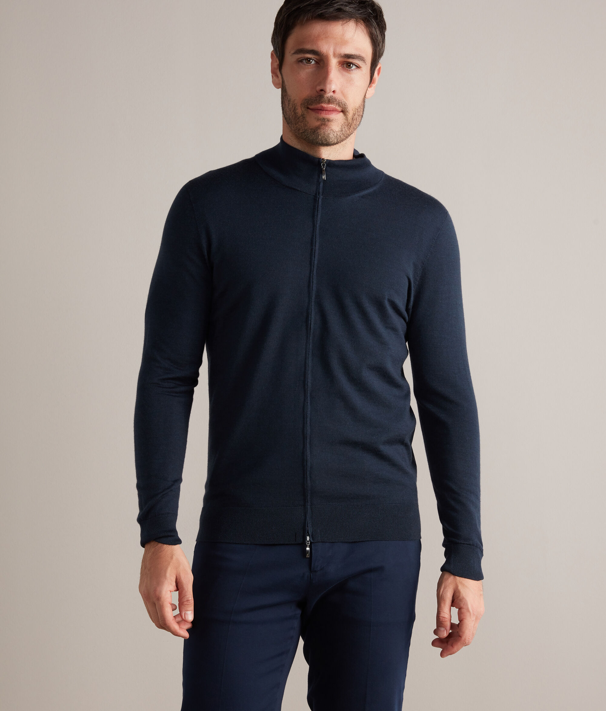 Ultrafine Cashmere Zip-Up Cardigan