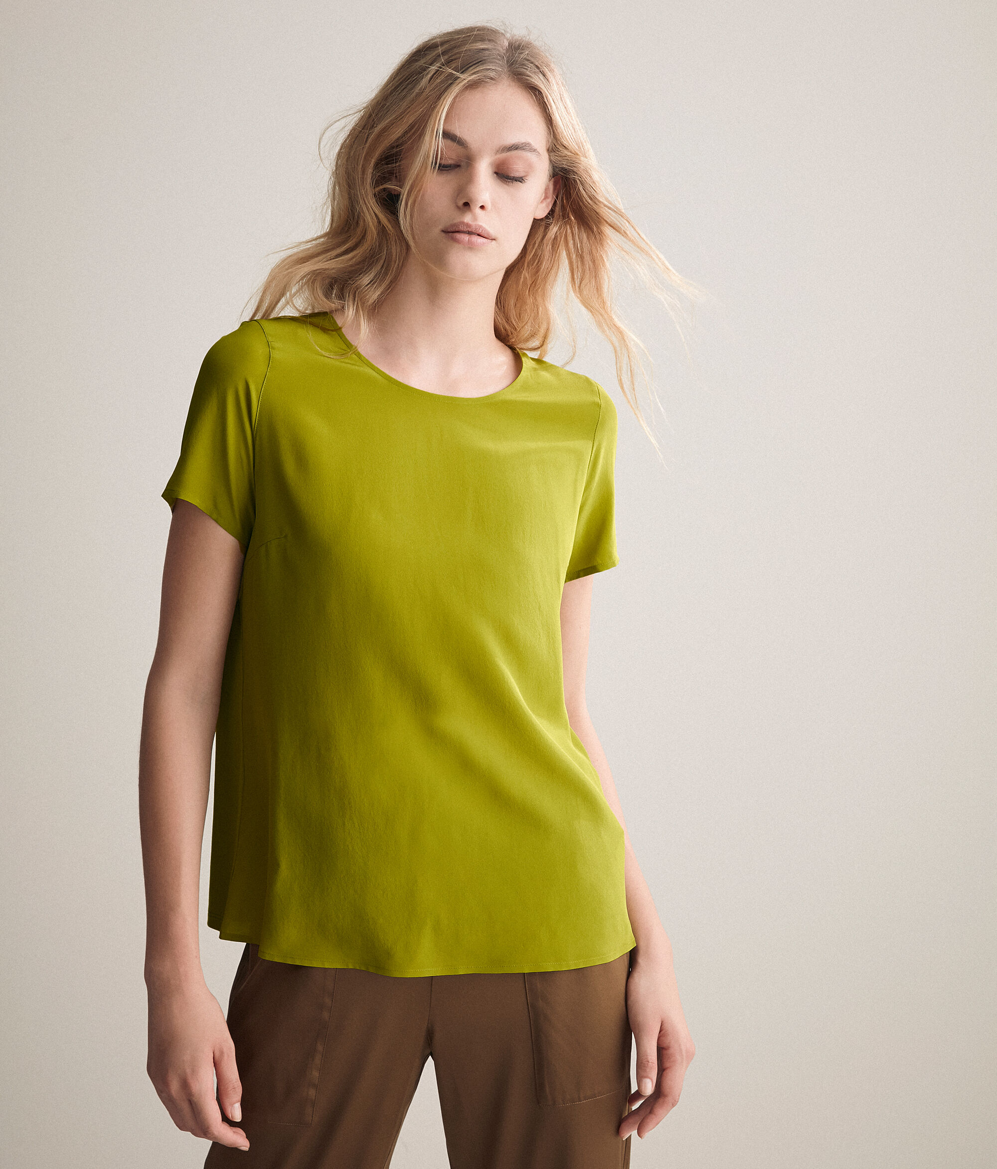 T-shirt Girocollo in Seta
