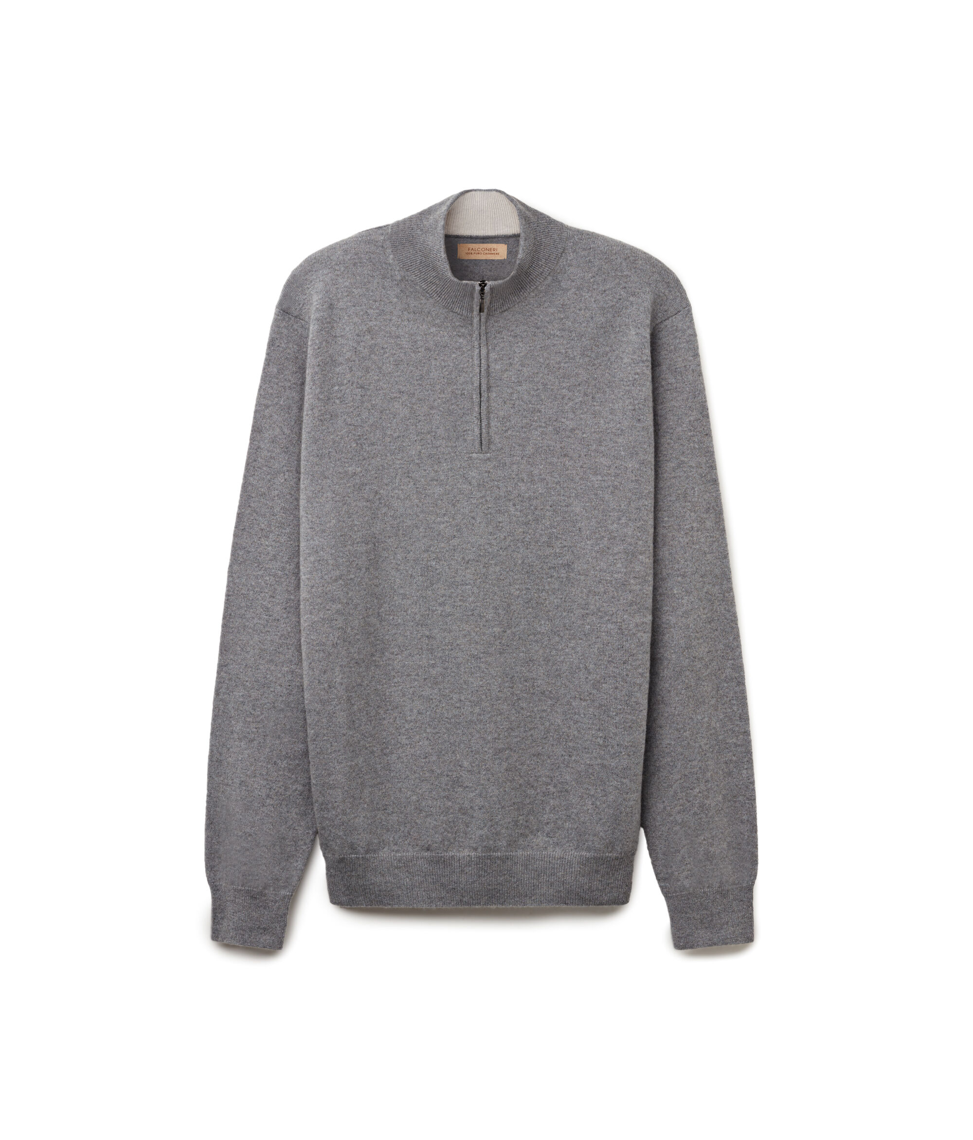 Maglia Collo Alto Mezza Zip in Cashmere Ultrasoft
