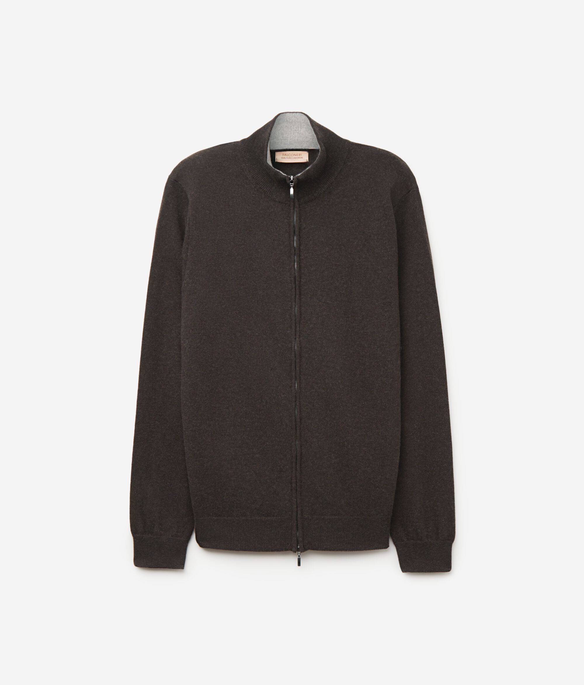 Cardigan Zip Intera in Cashmere Ultrasoft