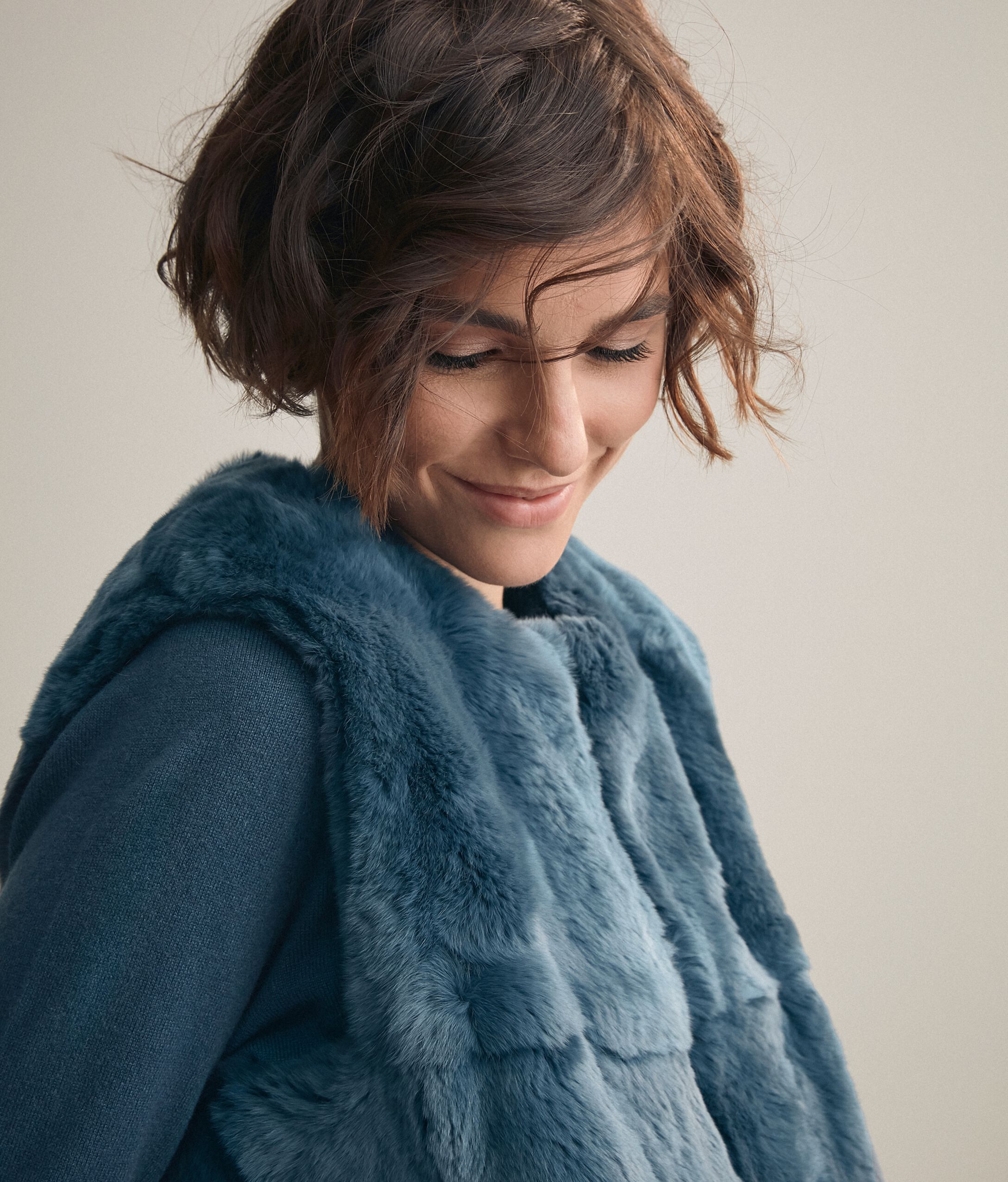 Gilet Zip Pelliccia