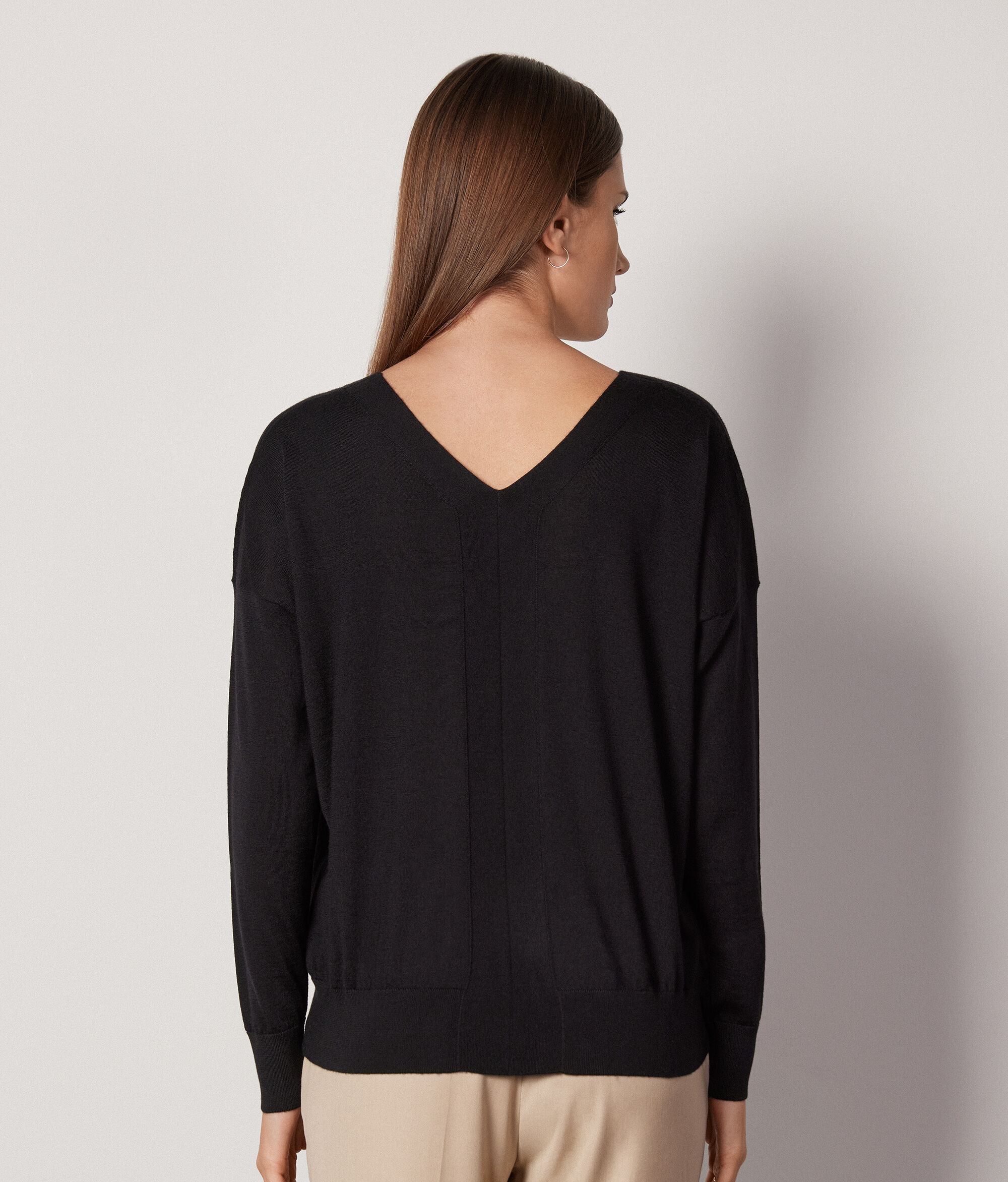 Pull à col V en cachemire ultra-fin