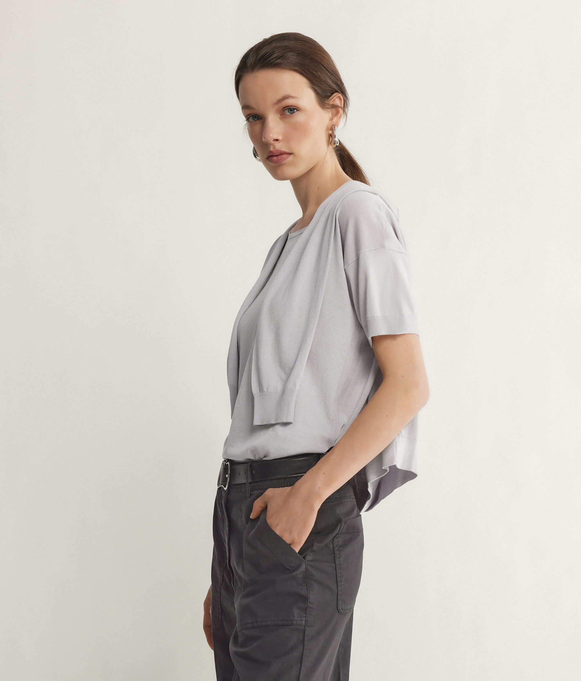 Maglia Girocollo in Seta e Cotone