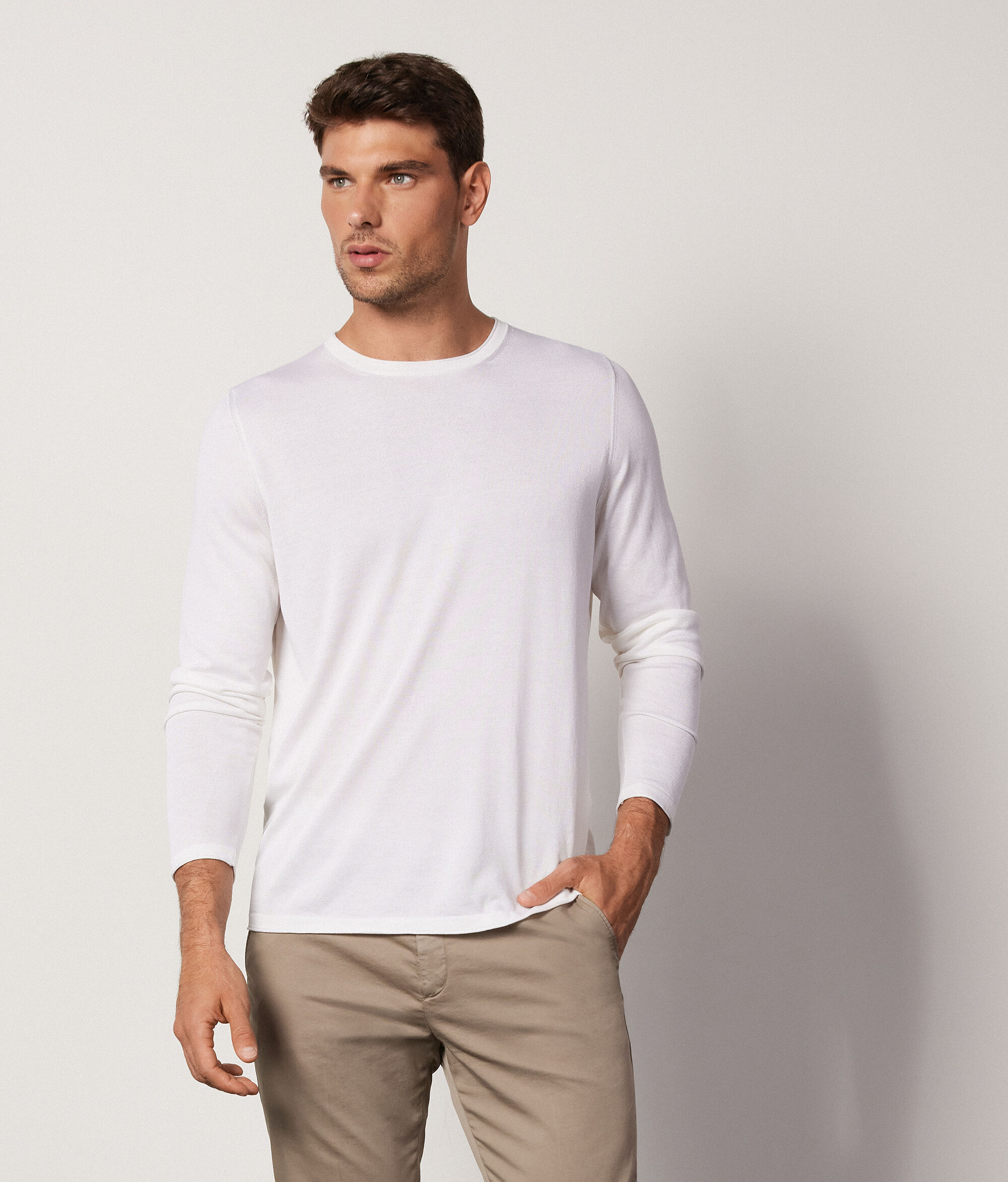 Maglia Girocollo in Seta e Cotone