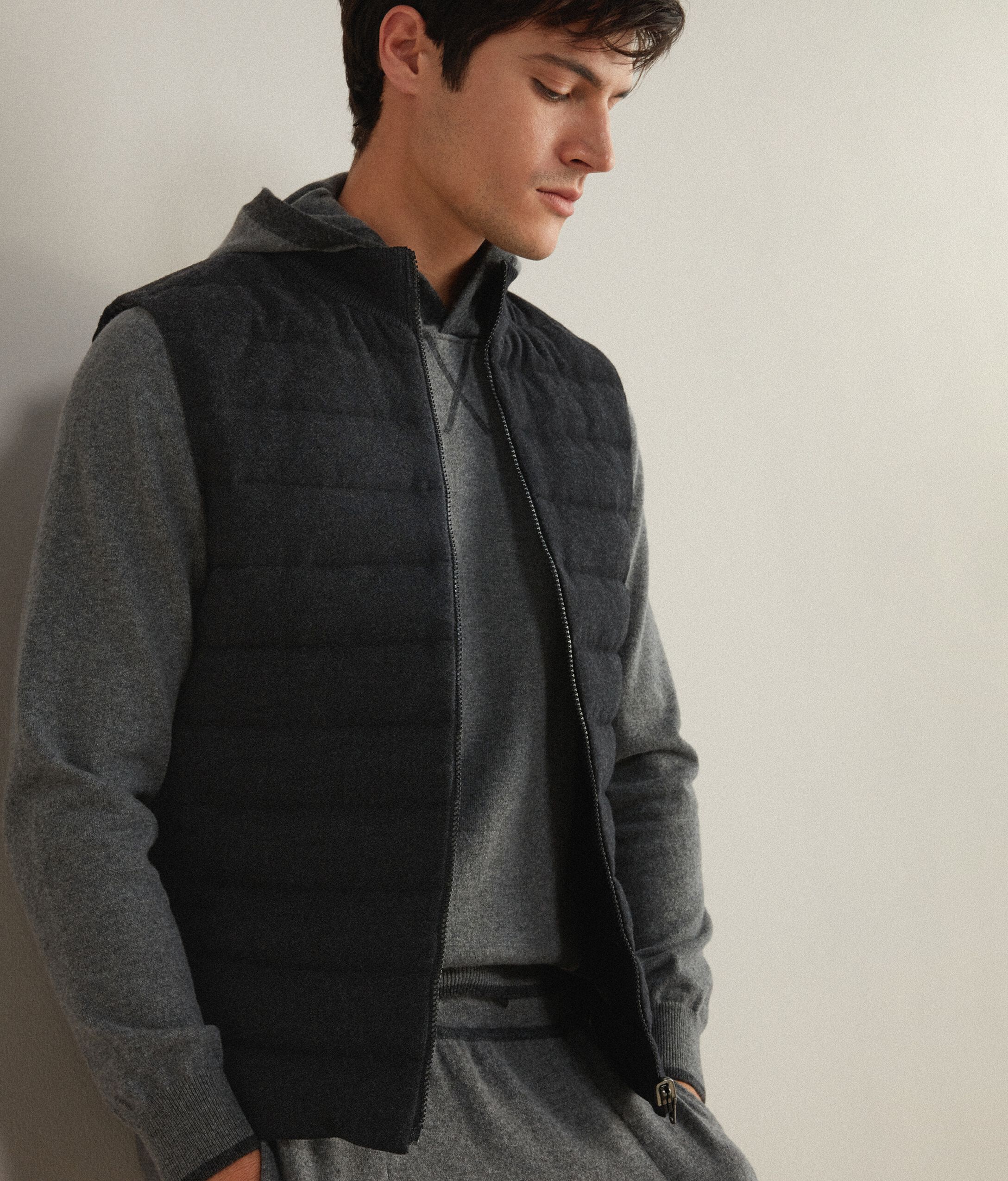 Down Gilet with Cashmere Lining