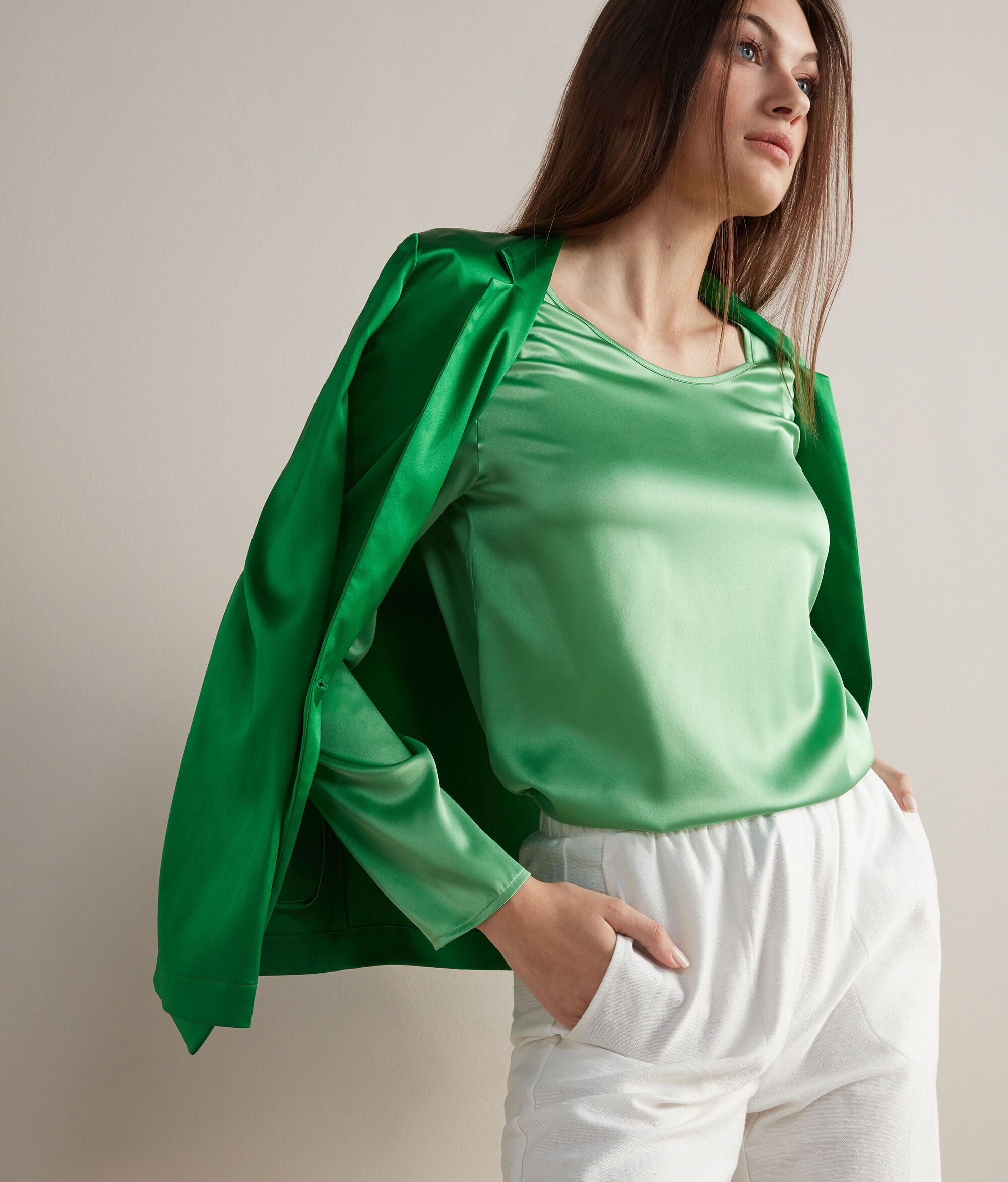 Blusa Scollo Ampio in Seta