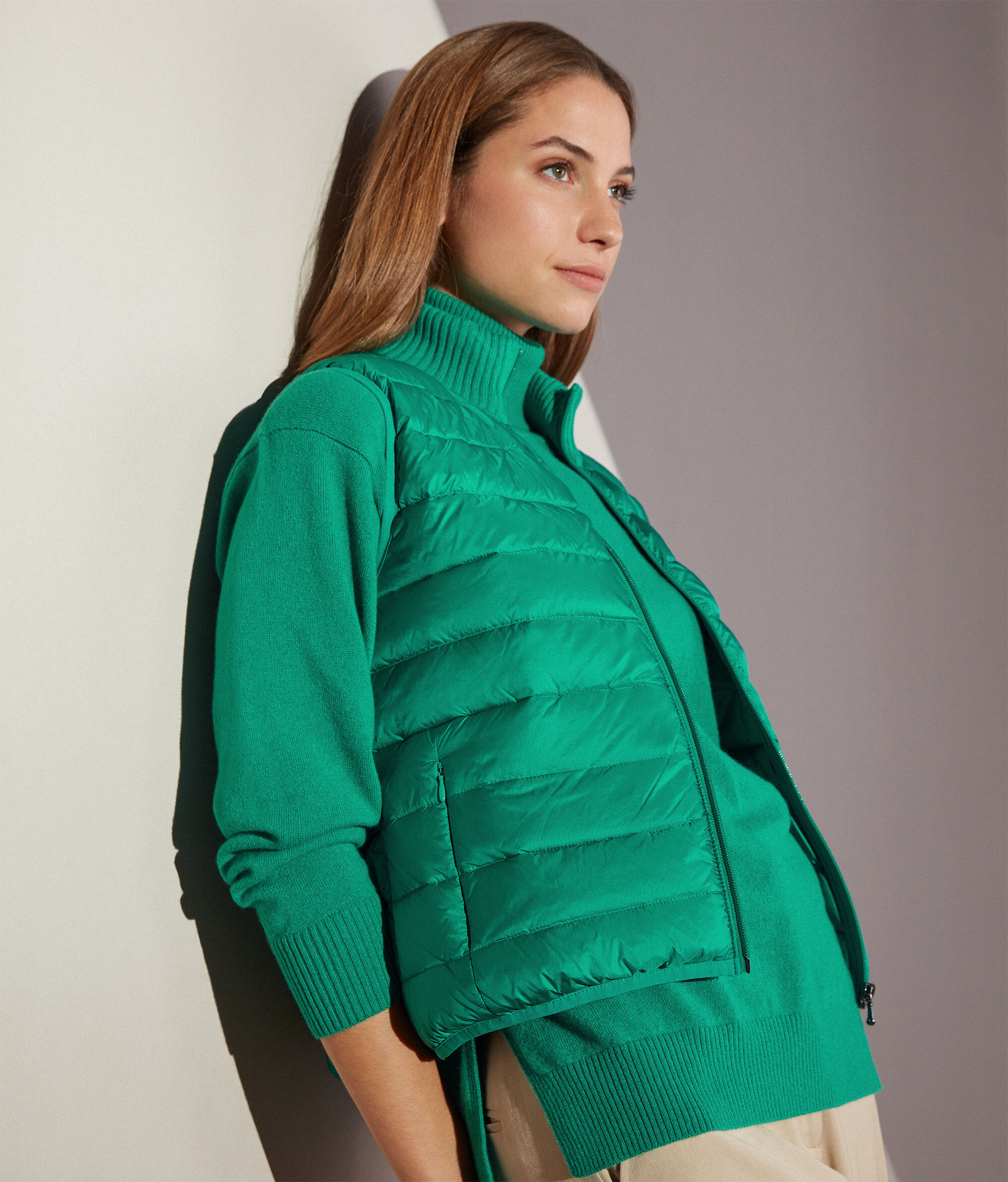Piumino Gilet Collo Alto in Cashmere