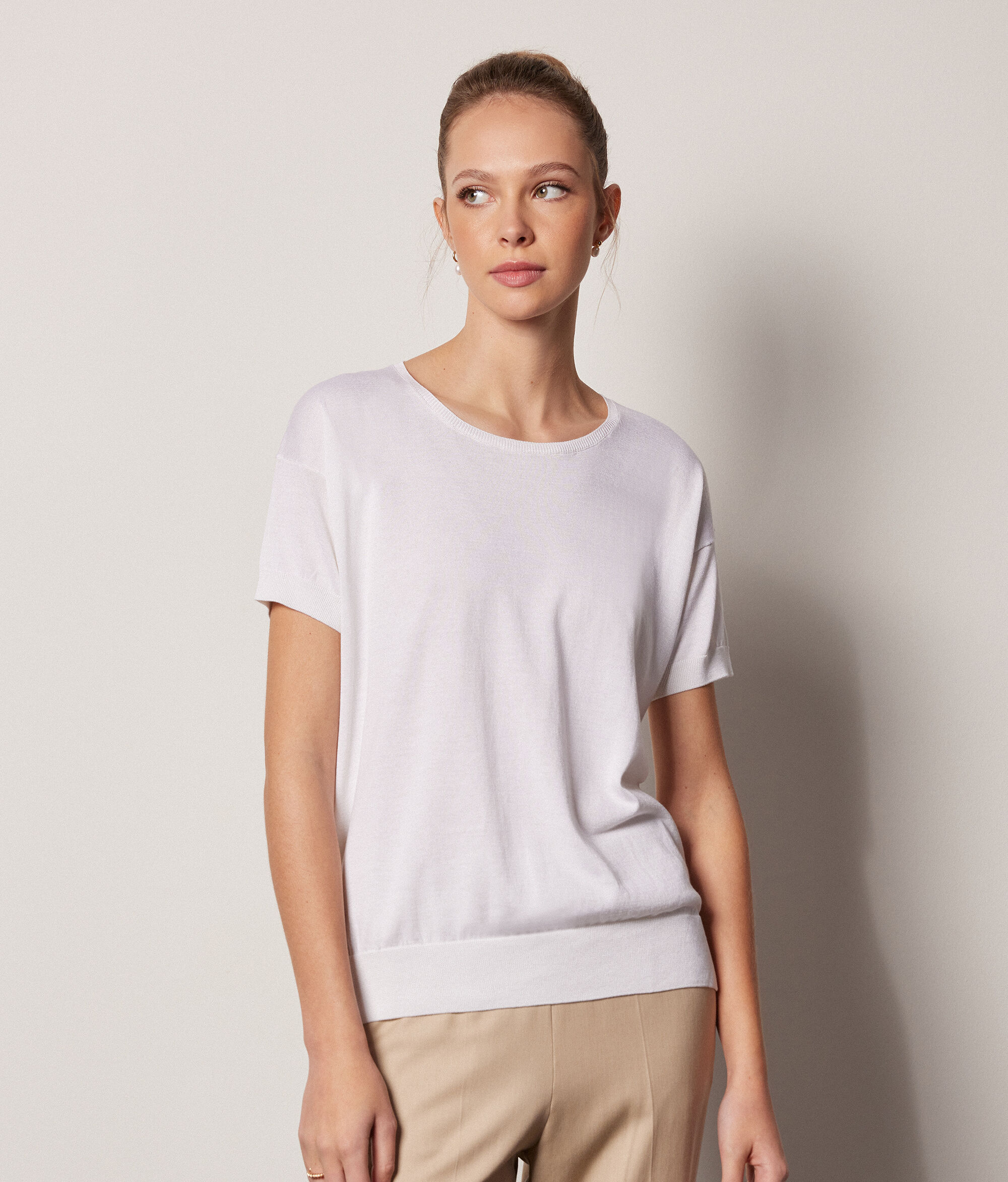 Maglia Girocollo in Seta e Cotone