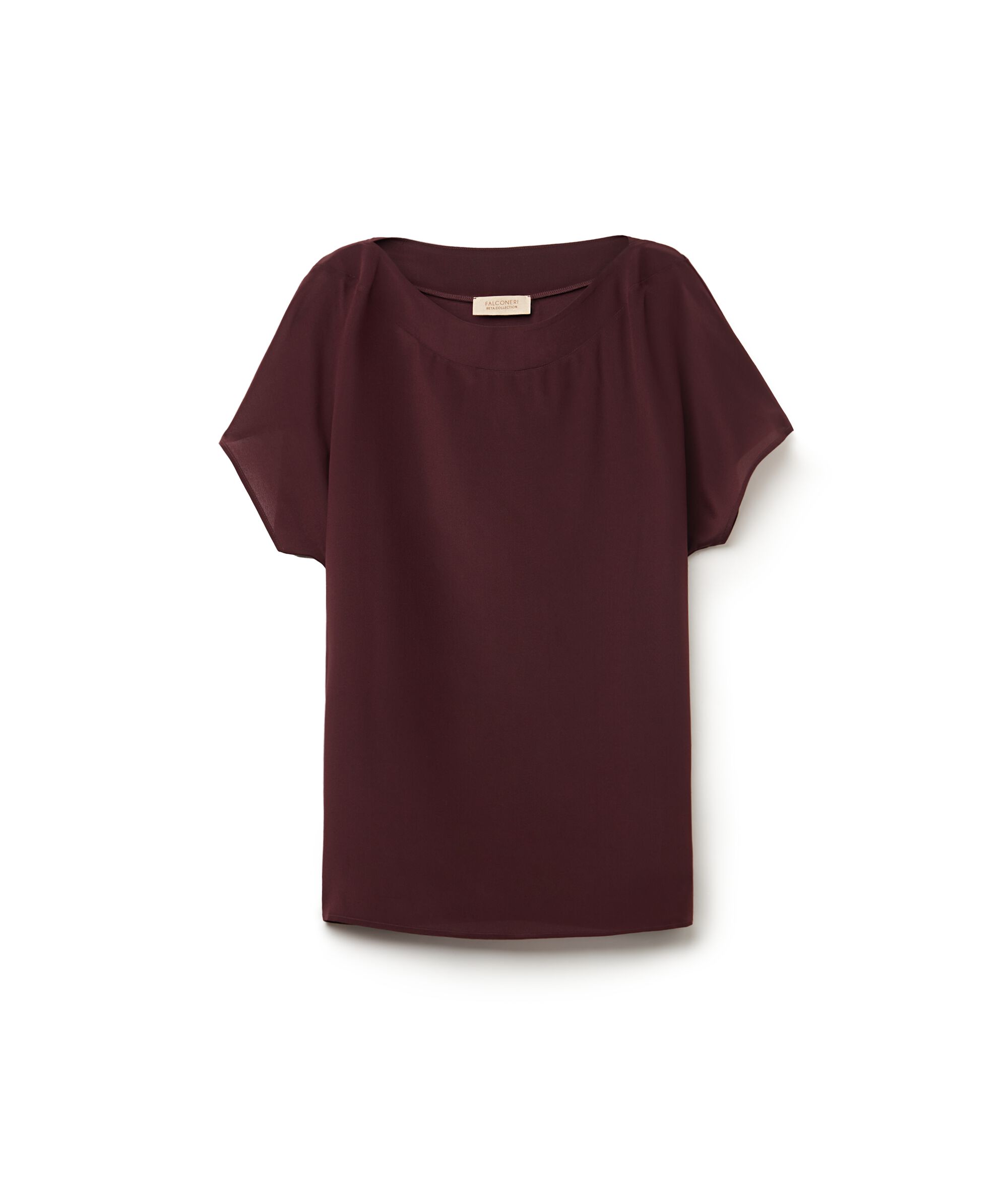 T-shirt Scollo Barchetta in Seta e Modal