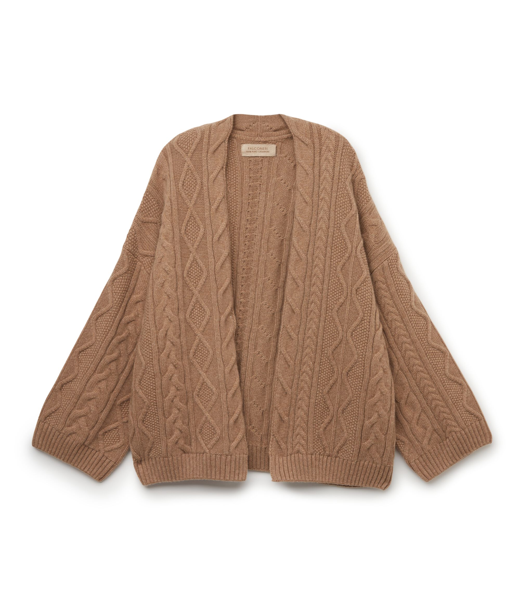 Cappa con Trama a Trecce Diverse in Cashmere